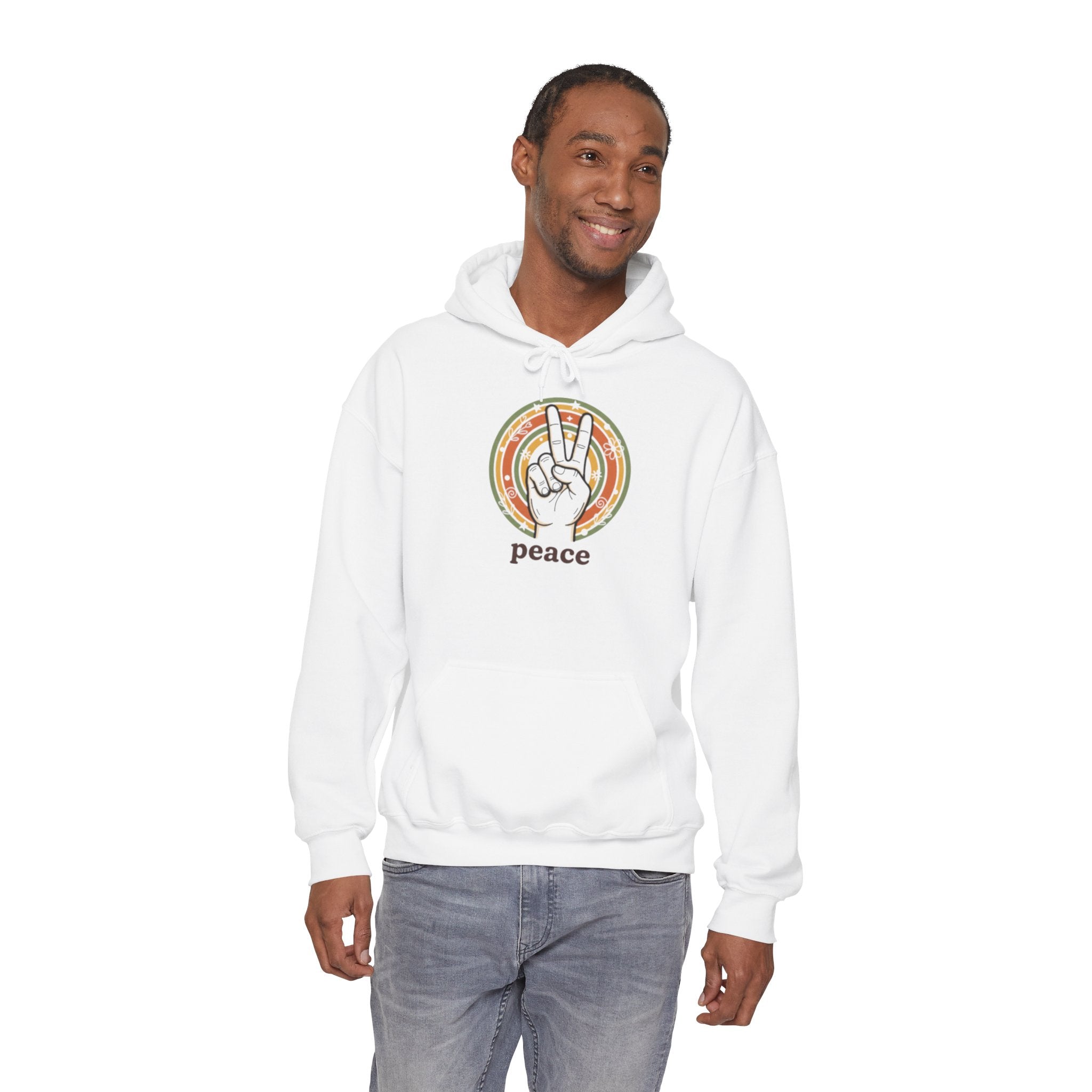 Peace Sign Hoodie — Retro Vibe Peace Hand Graphic Sweatshirt