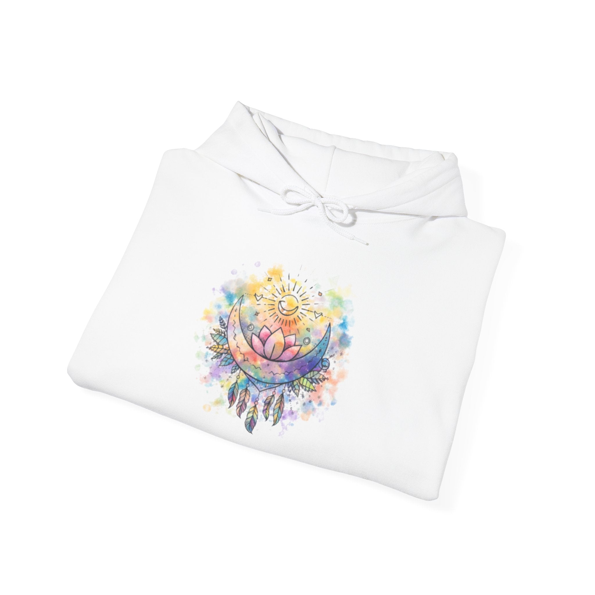 Lotus Watercolor Hoodie – Boho Spiritual Yoga Sweatshirt