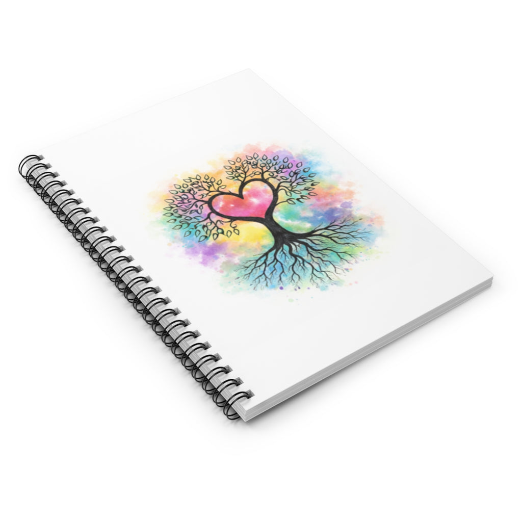 Watercolor Heart Tree Spiral Notebook | Ruled Journal
