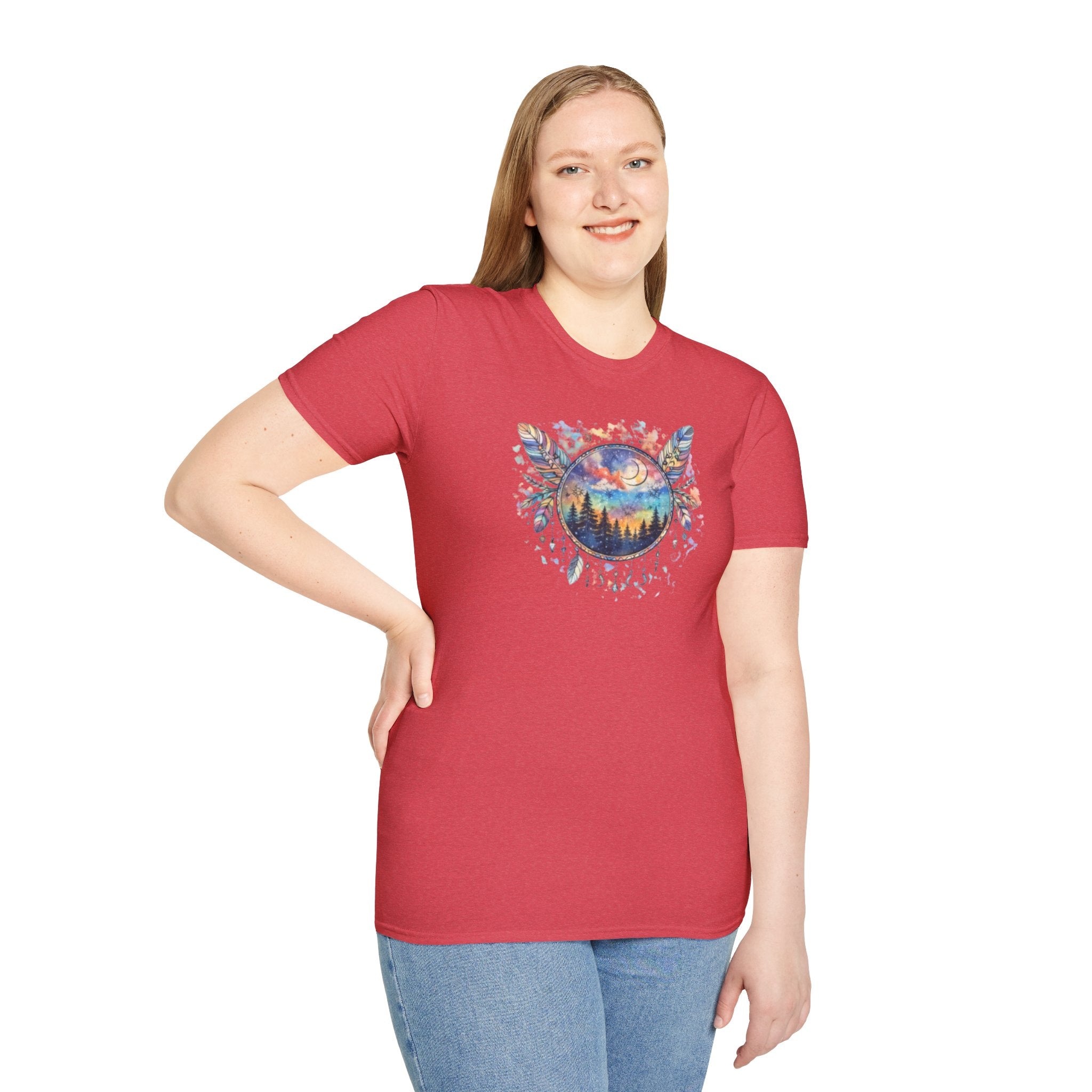 Watercolor Dreamcatcher Sunset T-Shirt — Boho Spiritual Tee