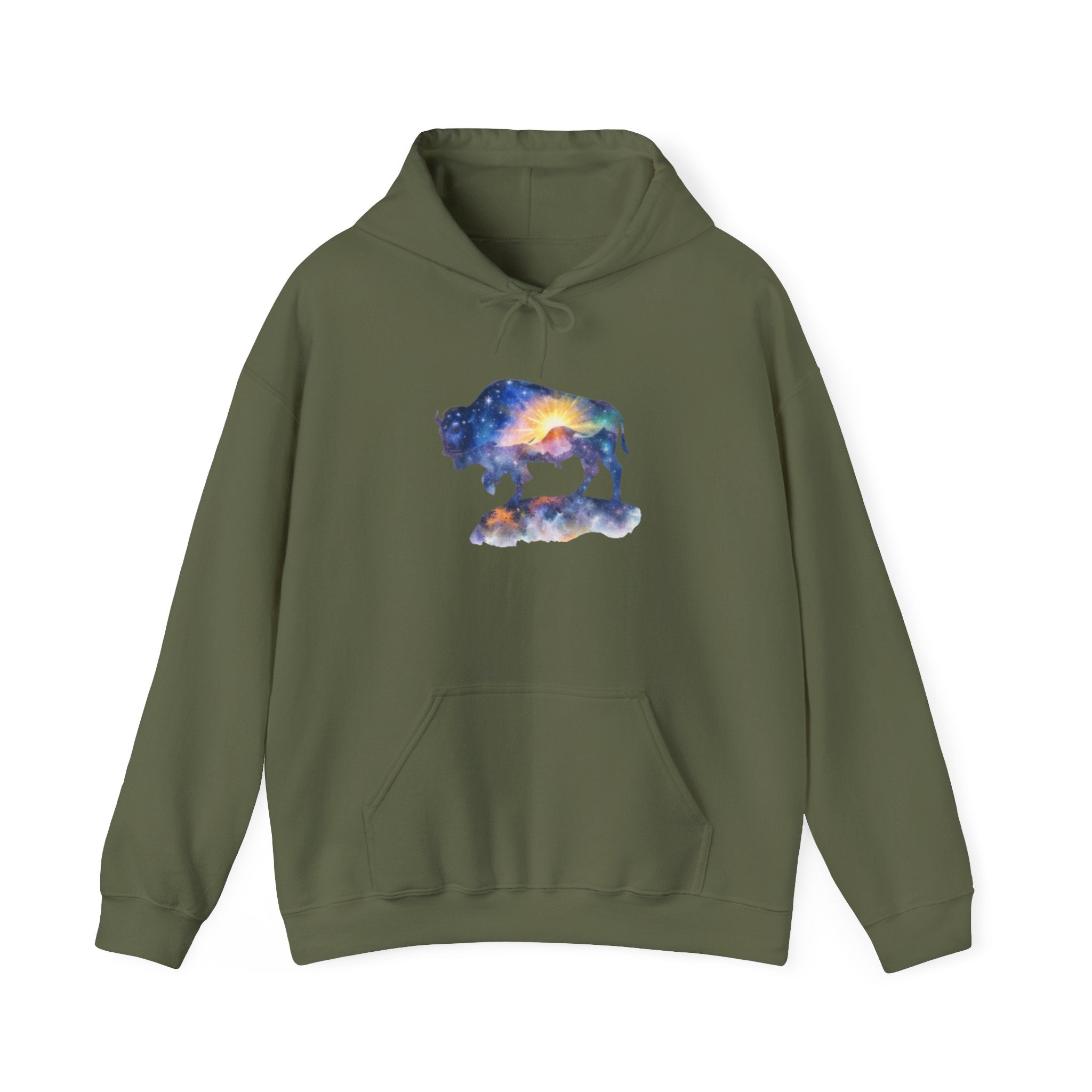 Colorful Bison Graphic Pullover