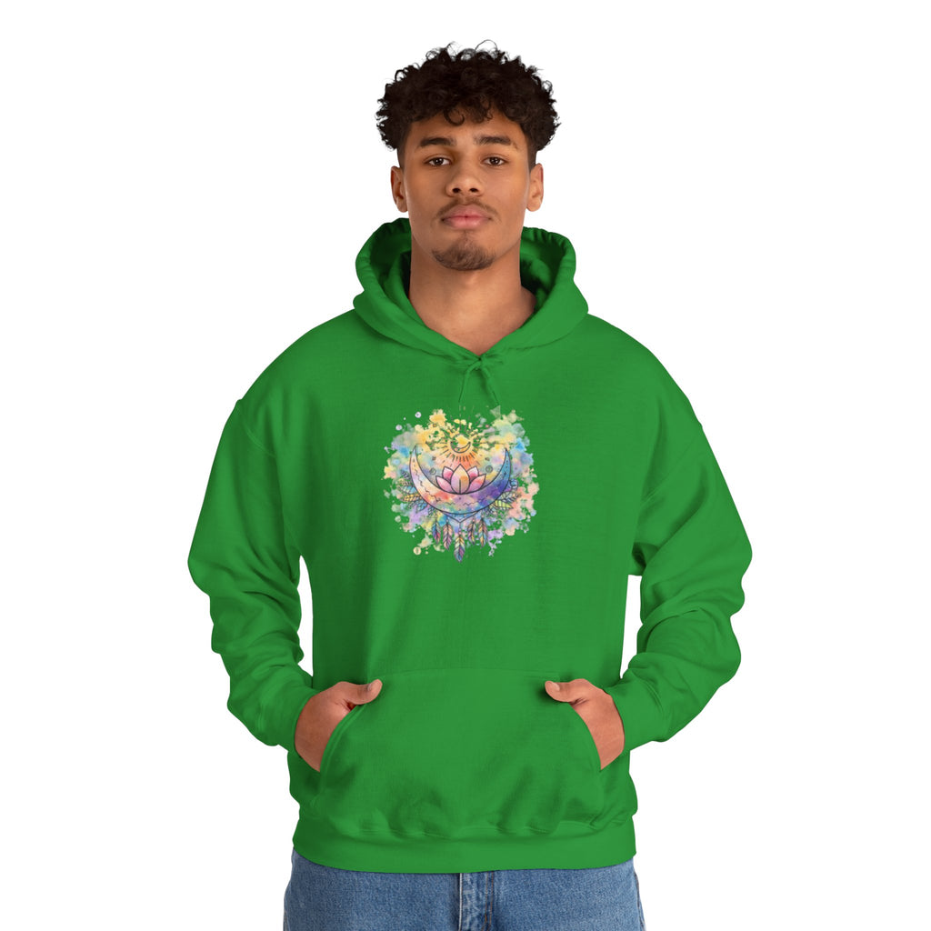 Lotus Watercolor Hoodie – Boho Spiritual Yoga Sweatshirt
