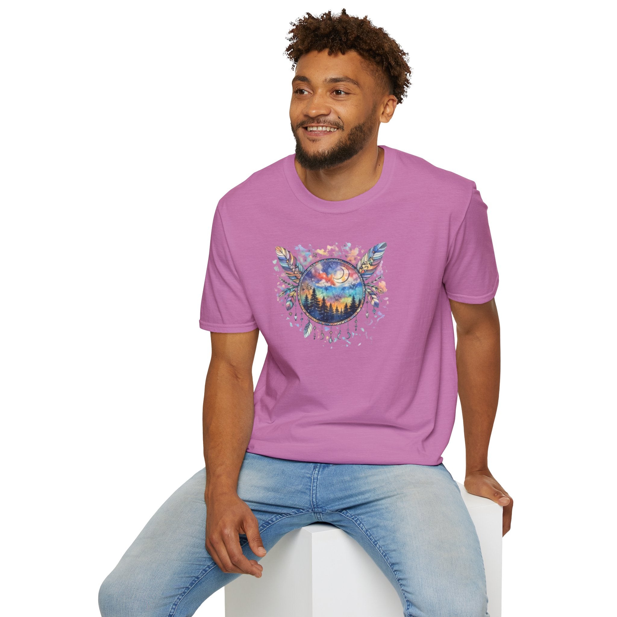 Watercolor Dreamcatcher Sunset T-Shirt — Boho Spiritual Tee