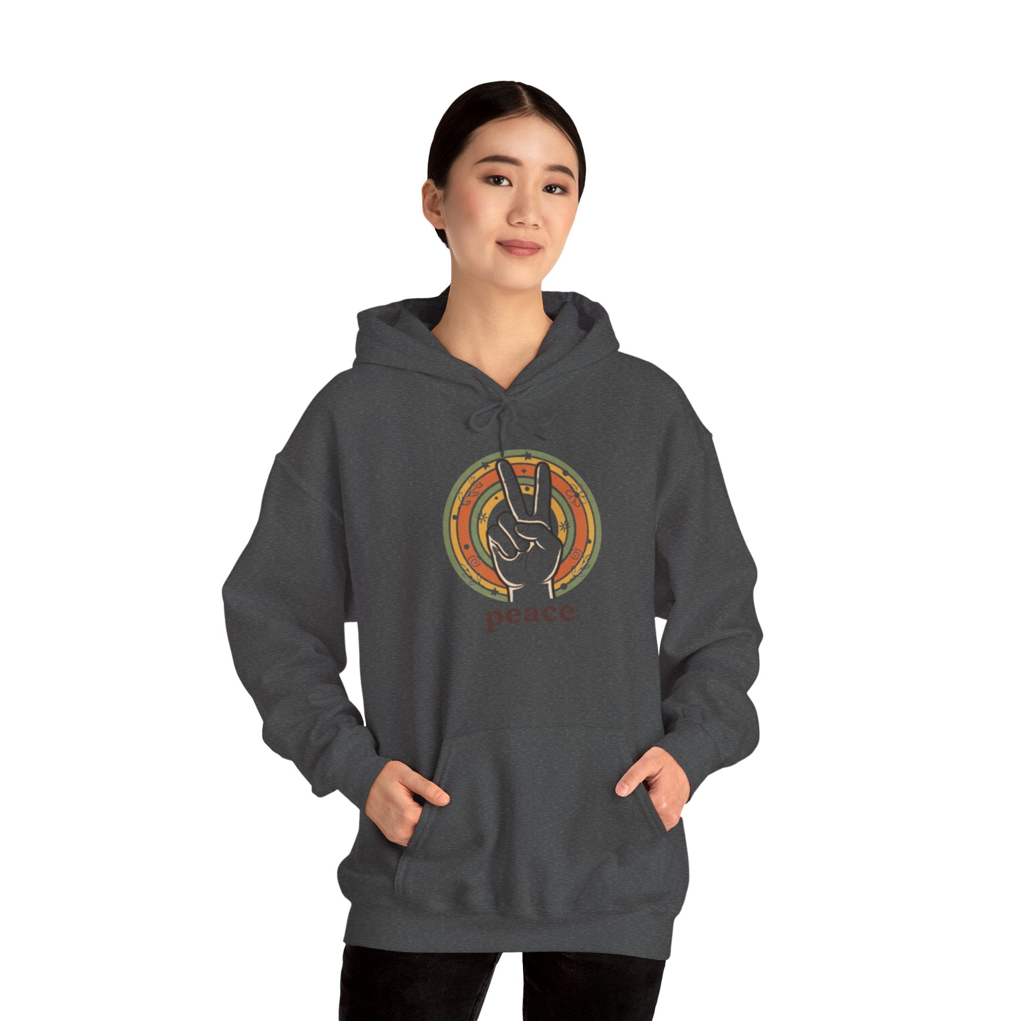 Peace Sign Hoodie — Retro Vibe Peace Hand Graphic Sweatshirt