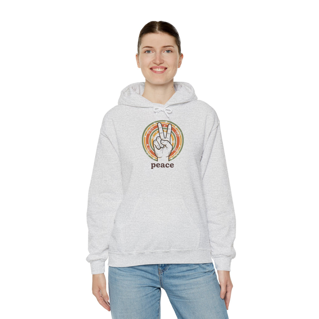 Peace Sign Hoodie — Retro Vibe Peace Hand Graphic Sweatshirt
