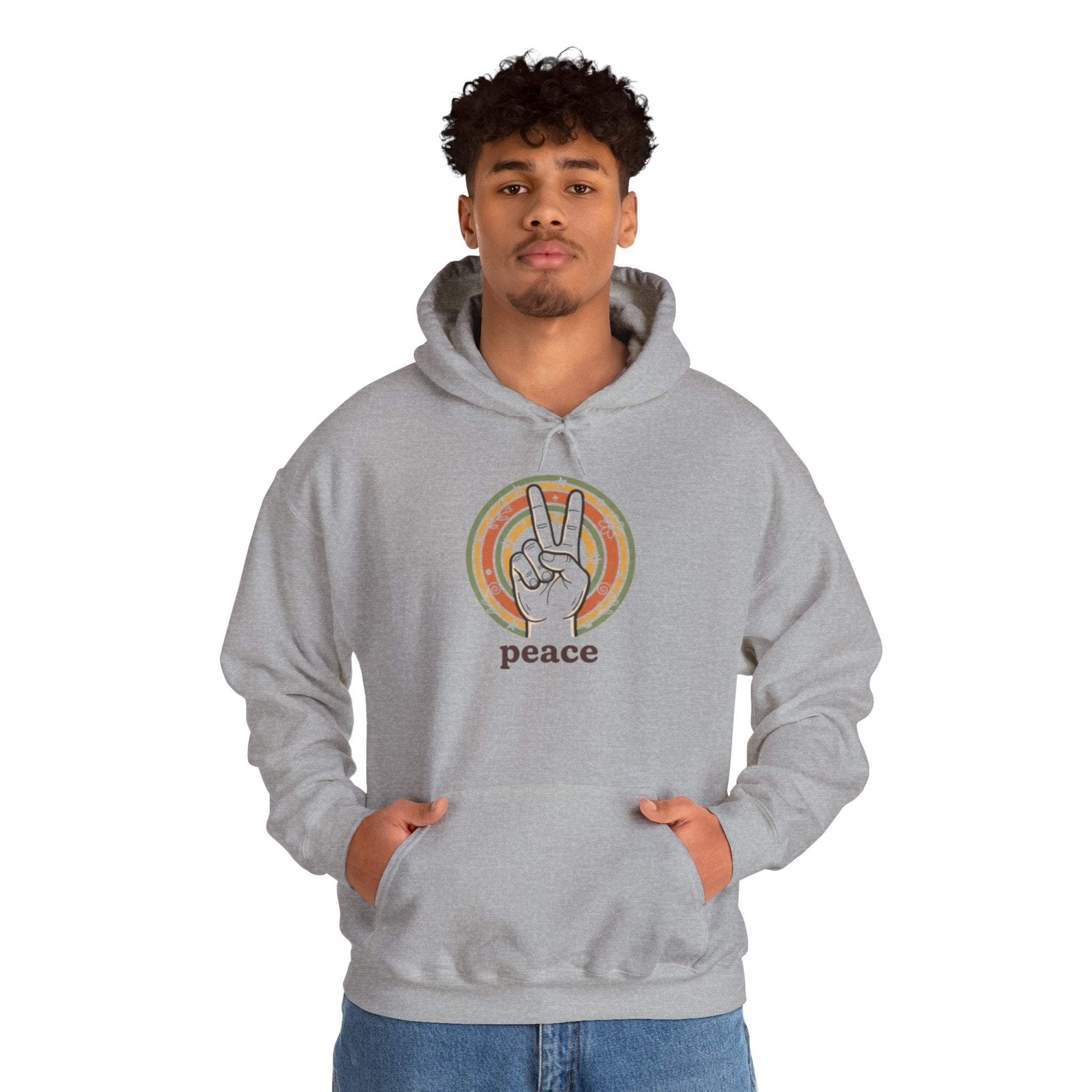 Peace Sign Hoodie — Retro Vibe Peace Hand Graphic Sweatshirt