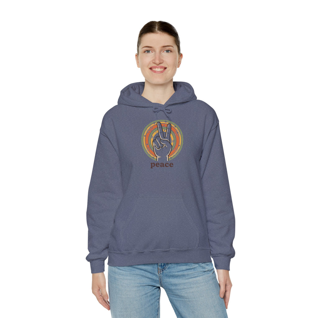 Peace Sign Hoodie — Retro Vibe Peace Hand Graphic Sweatshirt