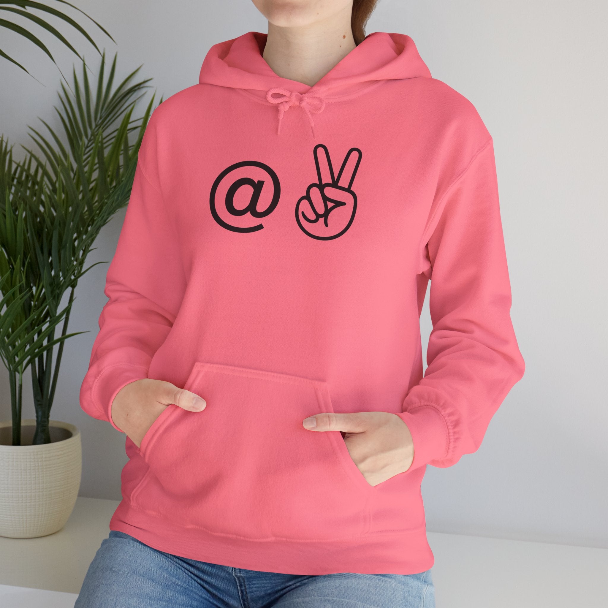 At Peace Minimal Hand Graphic Hoodie — Peaceful Vibes Unisex Hoodie