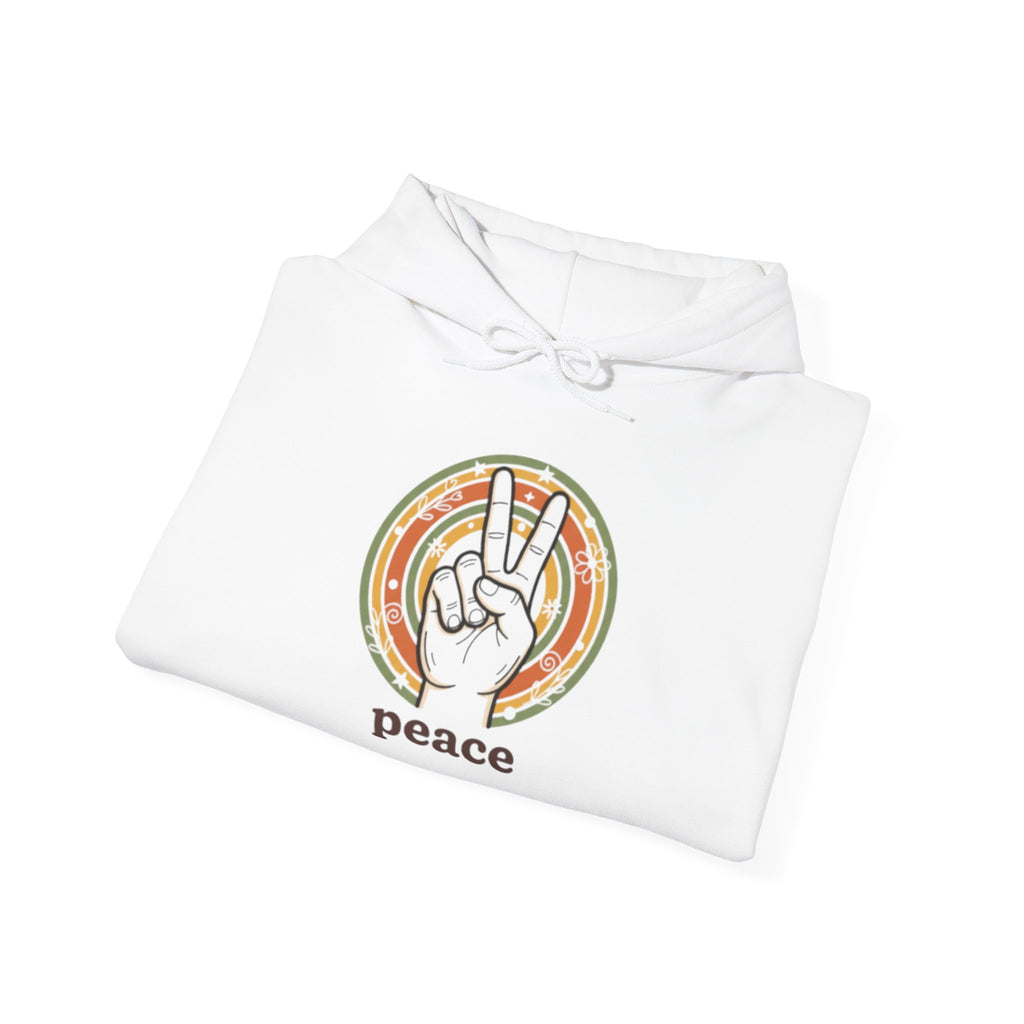 Peace Sign Hoodie — Retro Vibe Peace Hand Graphic Sweatshirt