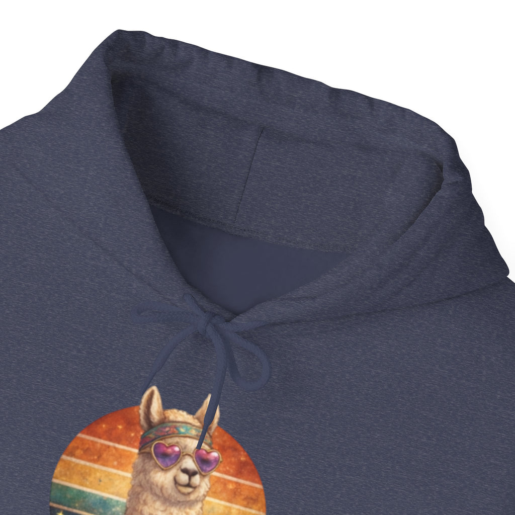 No Drama Llama Hoodie – Retro Sunset Graphic Pullover