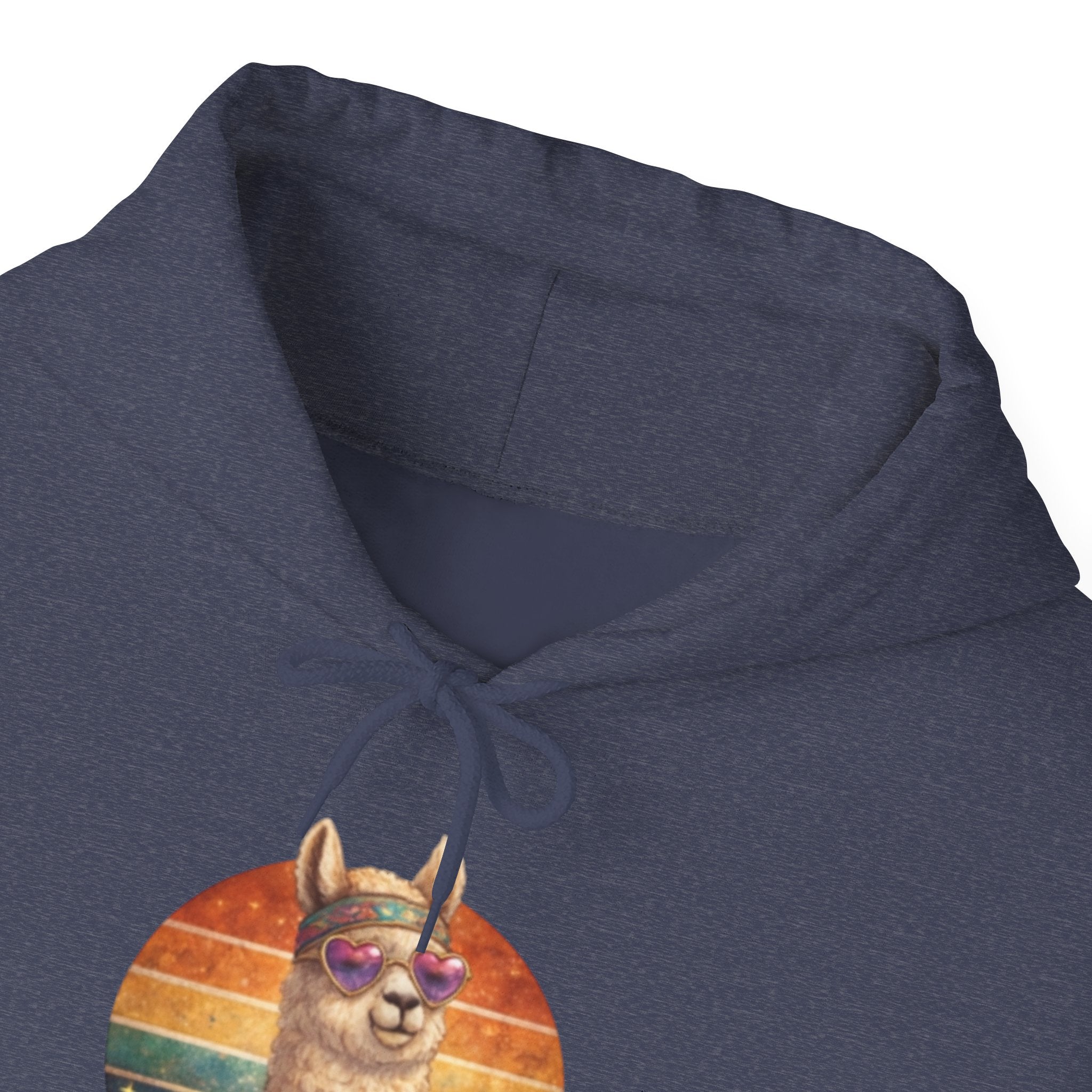 No Drama Llama Hoodie – Retro Sunset Graphic Pullover