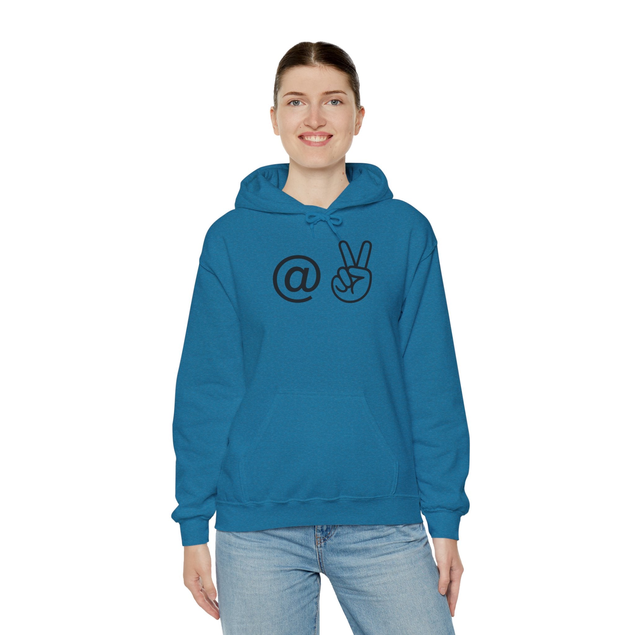 At Peace Minimal Hand Graphic Hoodie — Peaceful Vibes Unisex Hoodie
