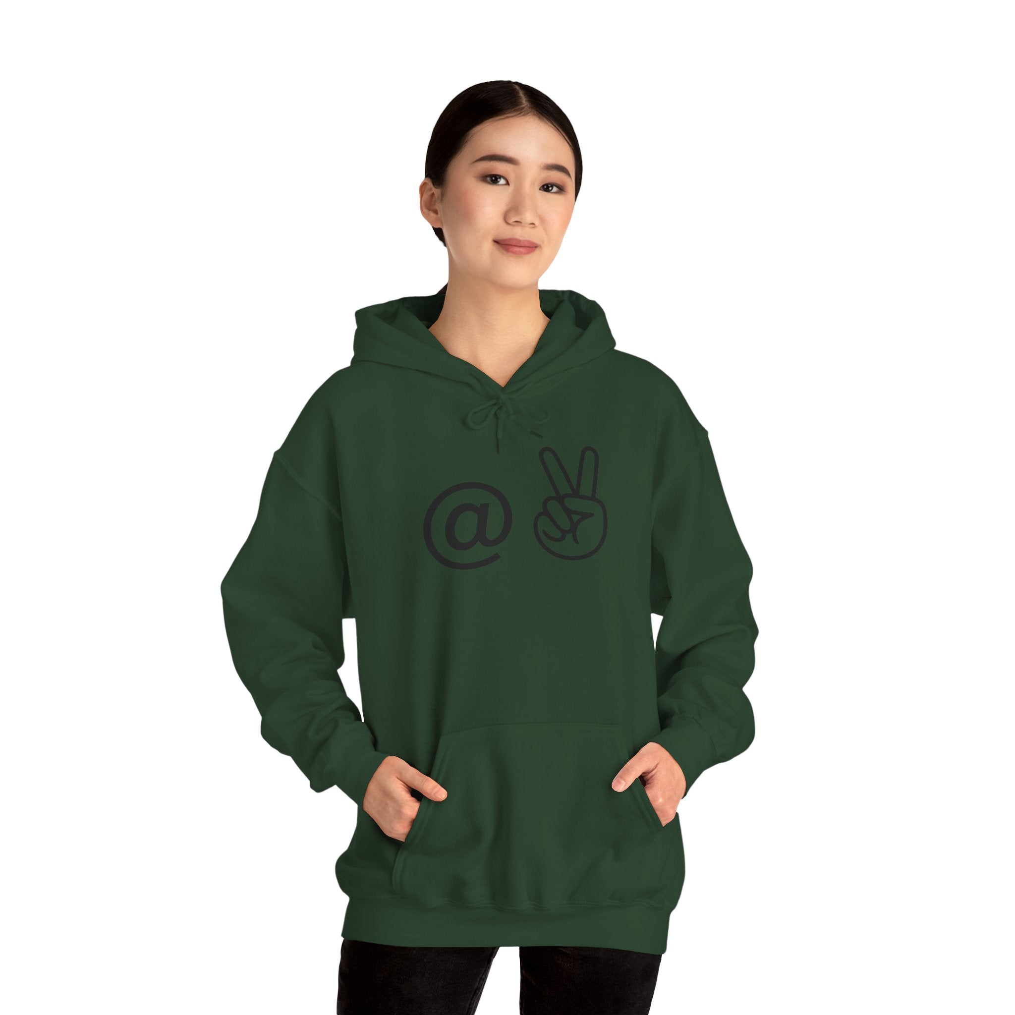 At Peace Minimal Hand Graphic Hoodie — Peaceful Vibes Unisex Hoodie