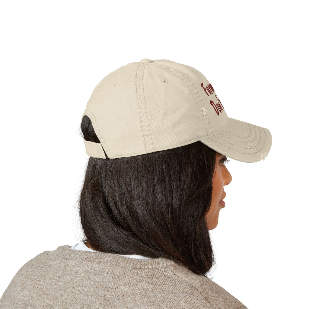 Distressed Dad Hat — "Farm Hair Don’t Care" Embroidered Cap