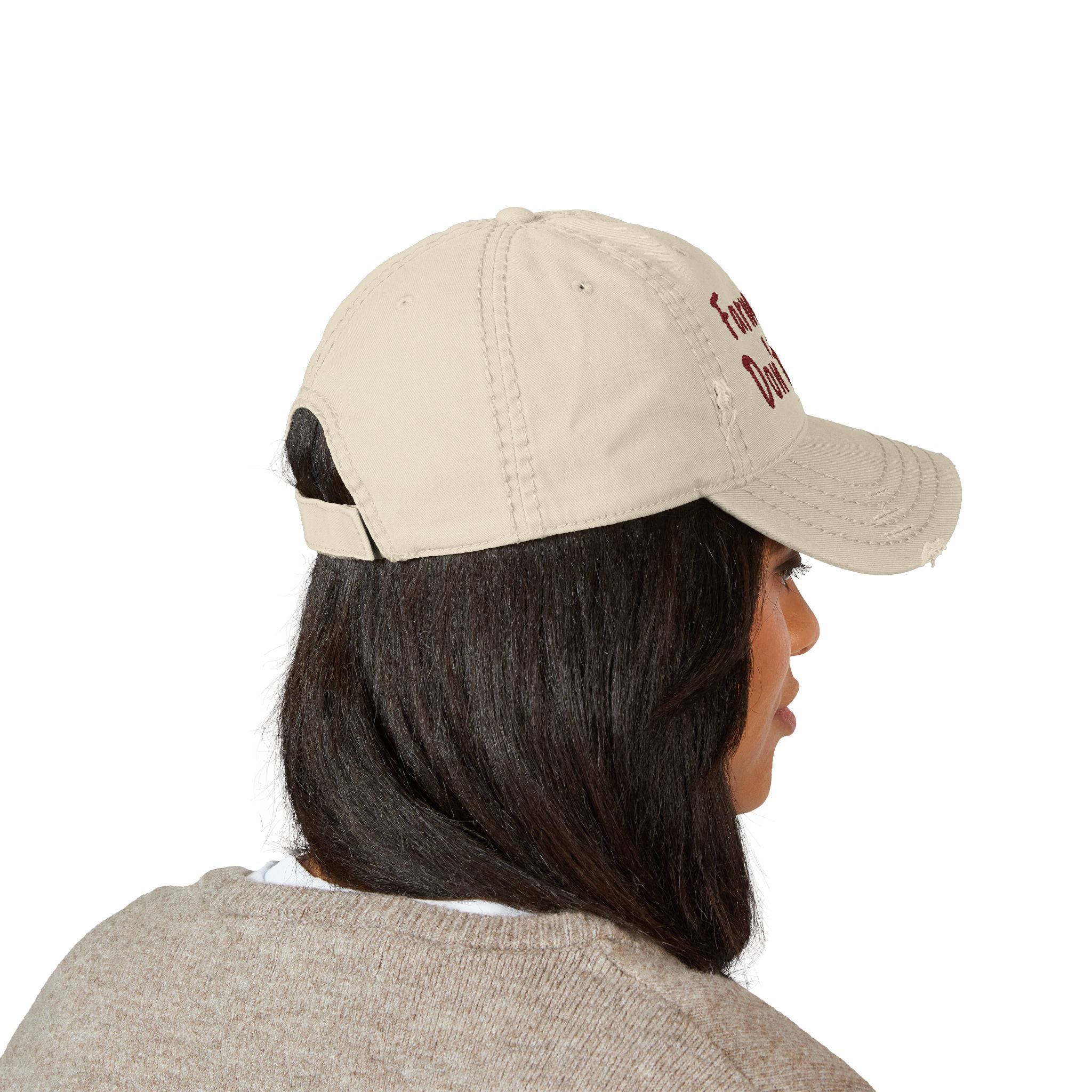 Distressed Dad Hat — "Farm Hair Don’t Care" Embroidered Cap