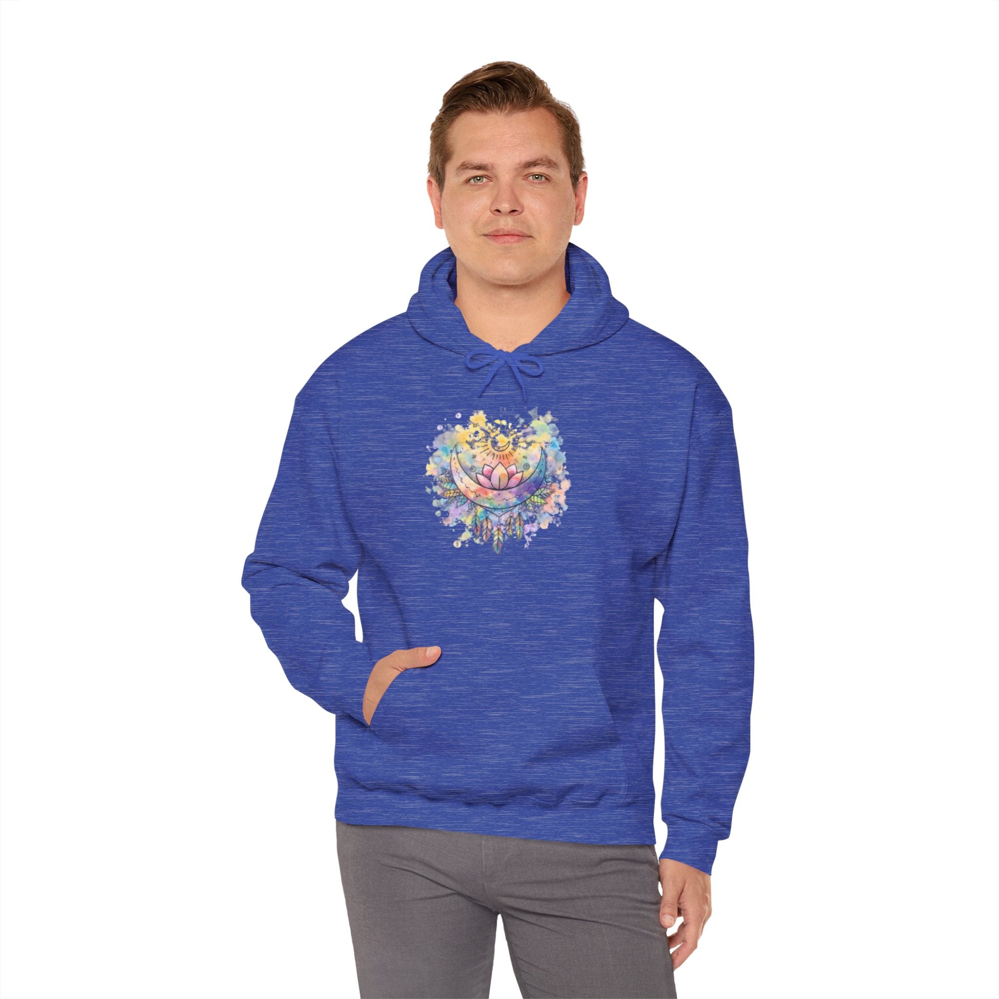 Lotus Watercolor Hoodie – Boho Spiritual Yoga Sweatshirt