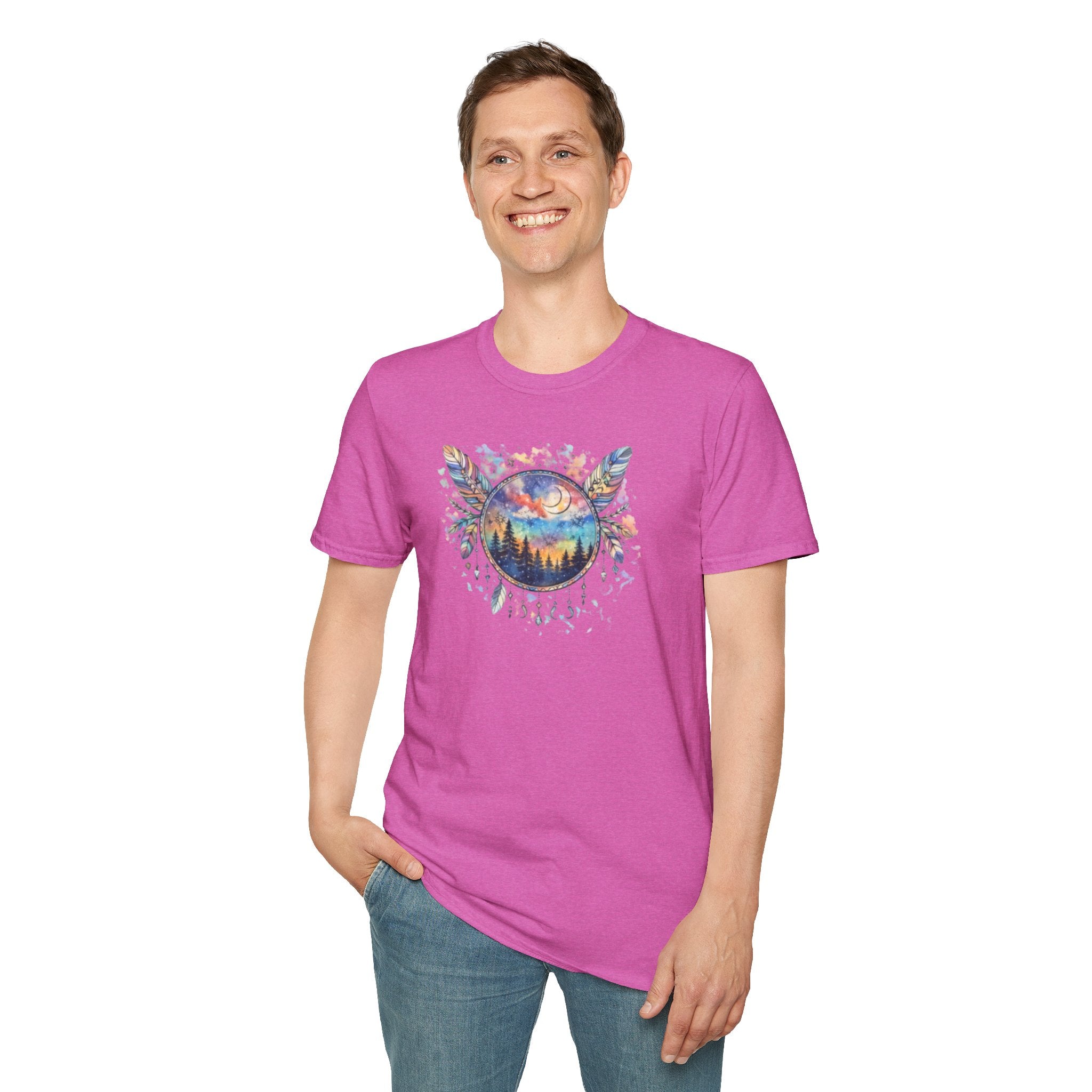 Watercolor Dreamcatcher Sunset T-Shirt — Boho Spiritual Tee