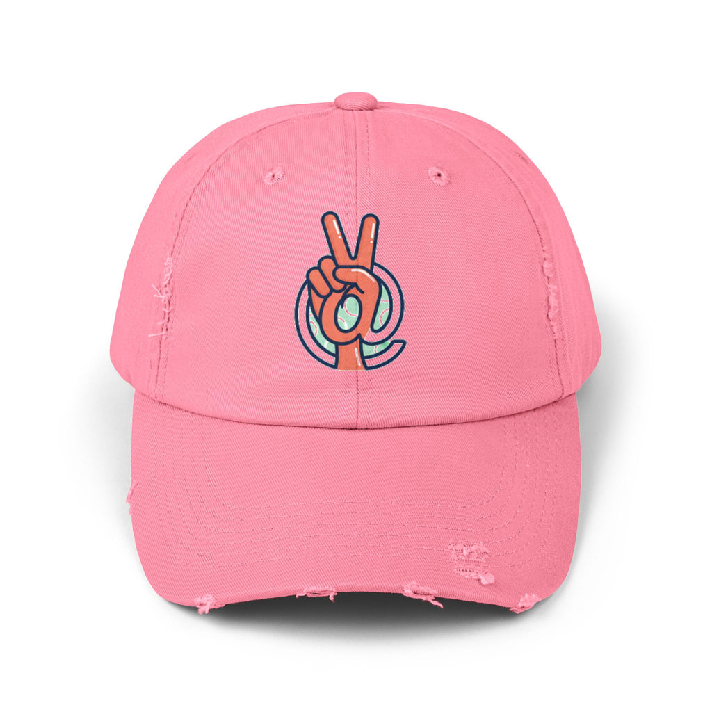 Peace Hand Distressed Cap — Vintage Peace Sign Baseball Hat