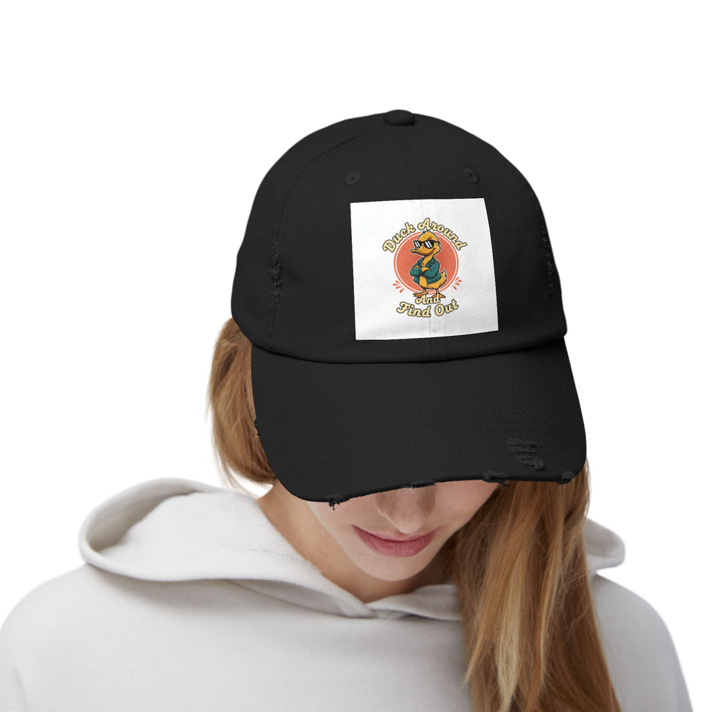 Duck Around and Find Out — Vintage Cartoon Distressed Cap