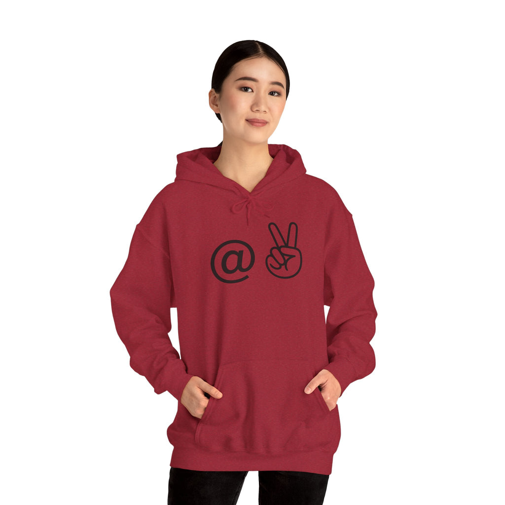 At Peace Minimal Hand Graphic Hoodie — Peaceful Vibes Unisex Hoodie