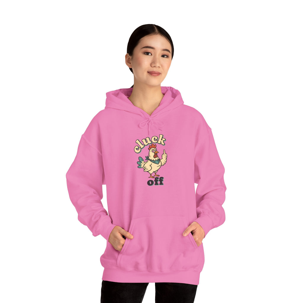 'Cluck Off' Chicken Hoodie – Funny Retro Farm Animal Pullover