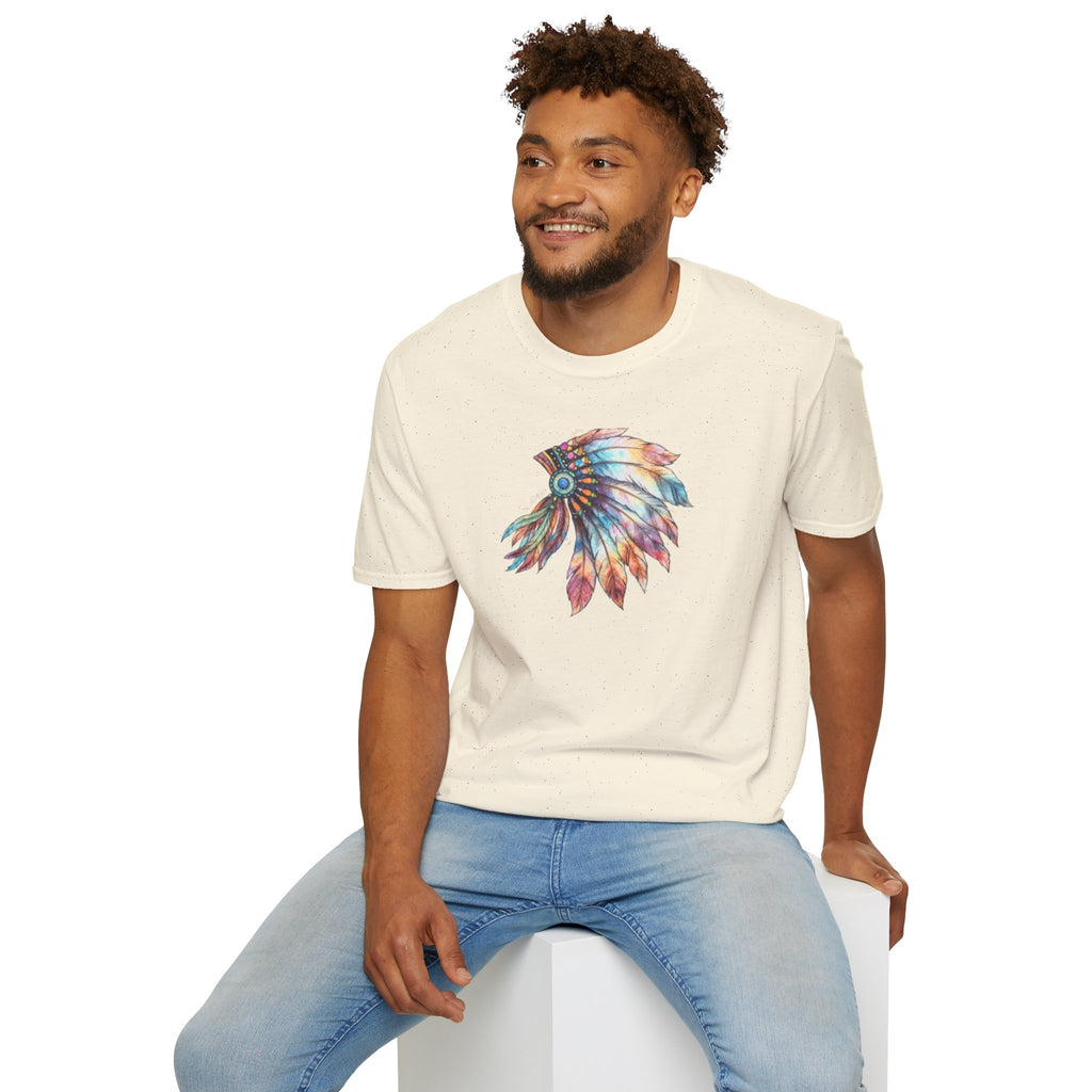 Native American Watercolor Headdress T-Shirt