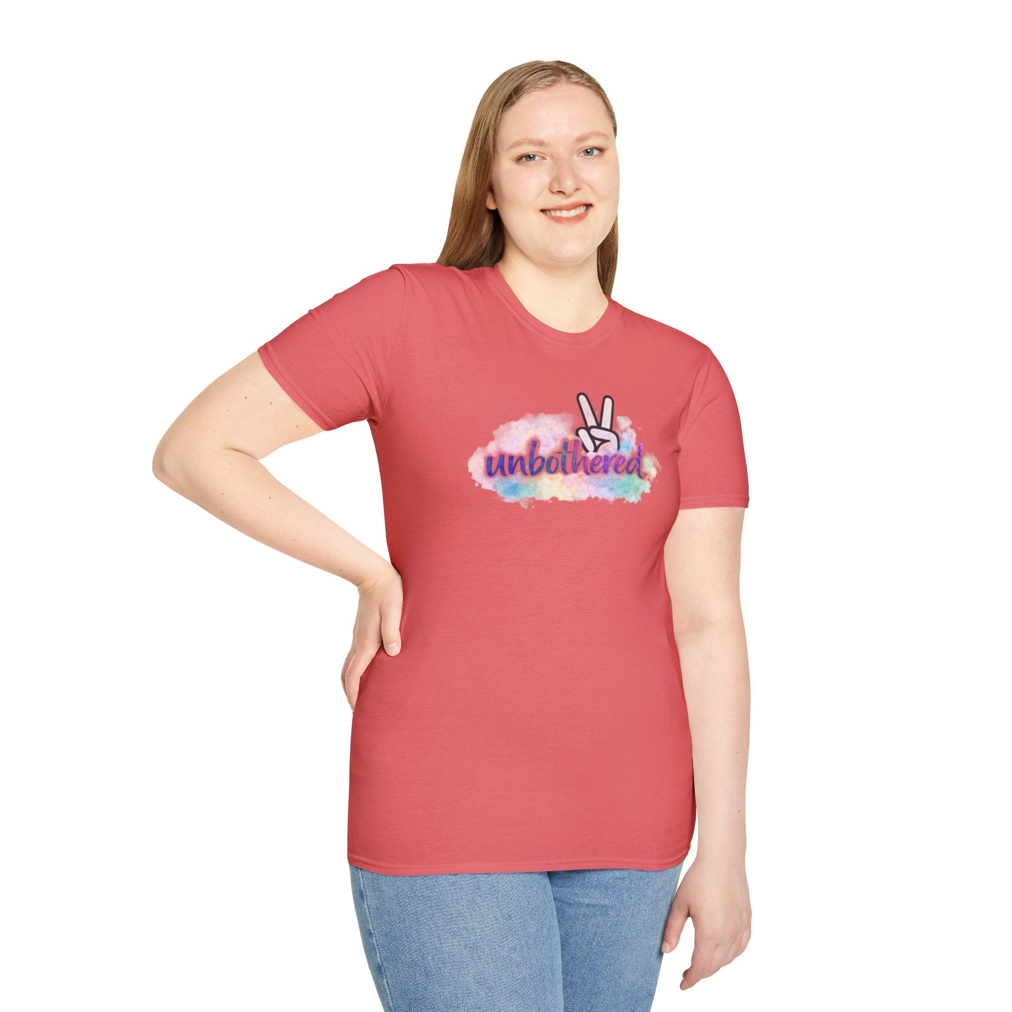Unbothered Peace Sign T‑Shirt — Colorful Watercolor Graphic Tee