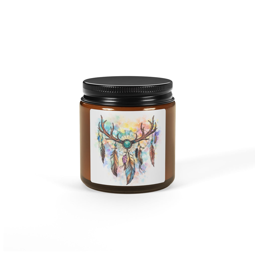 Dreamcatcher Antler Soy Candle — Amber Jar Scented Candle