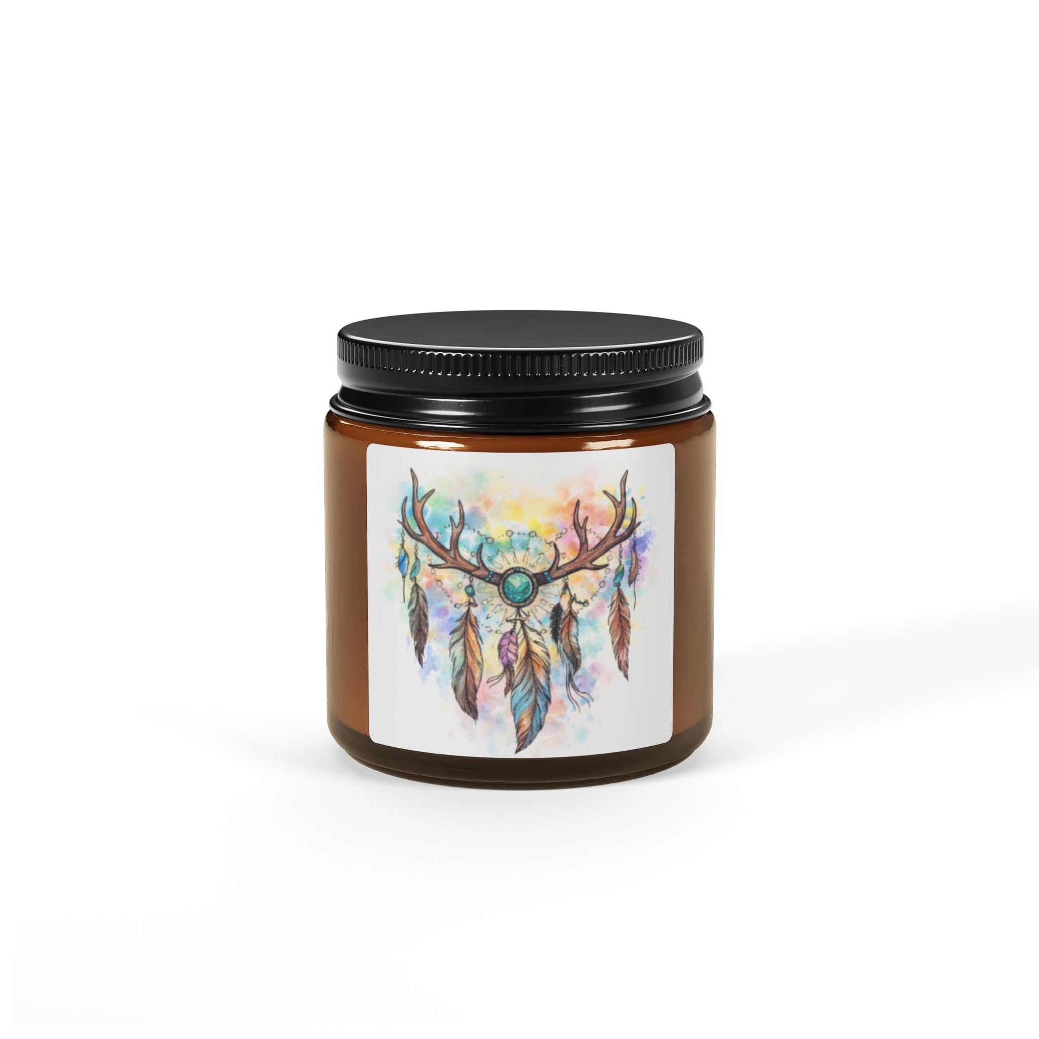 Dreamcatcher Antler Soy Candle — Amber Jar Scented Candle