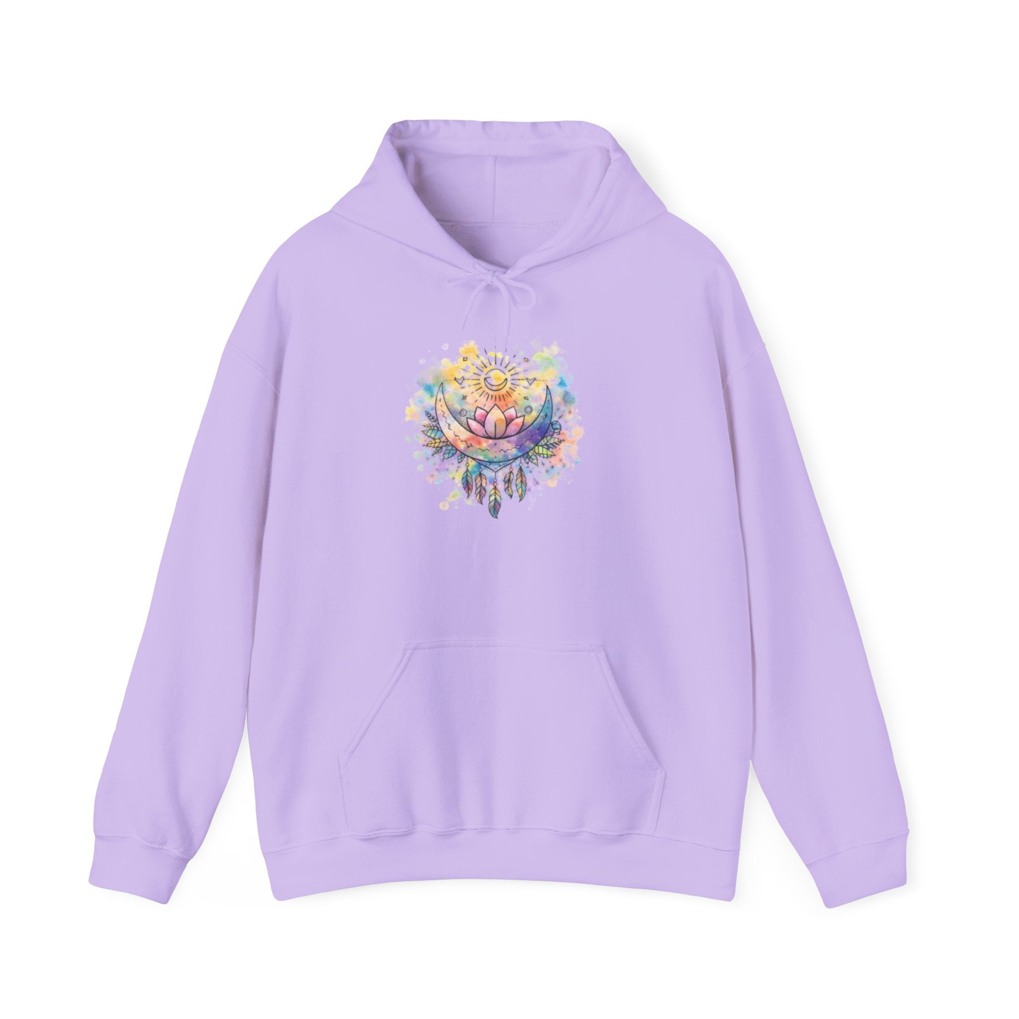 Lotus Watercolor Hoodie – Boho Spiritual Yoga Sweatshirt