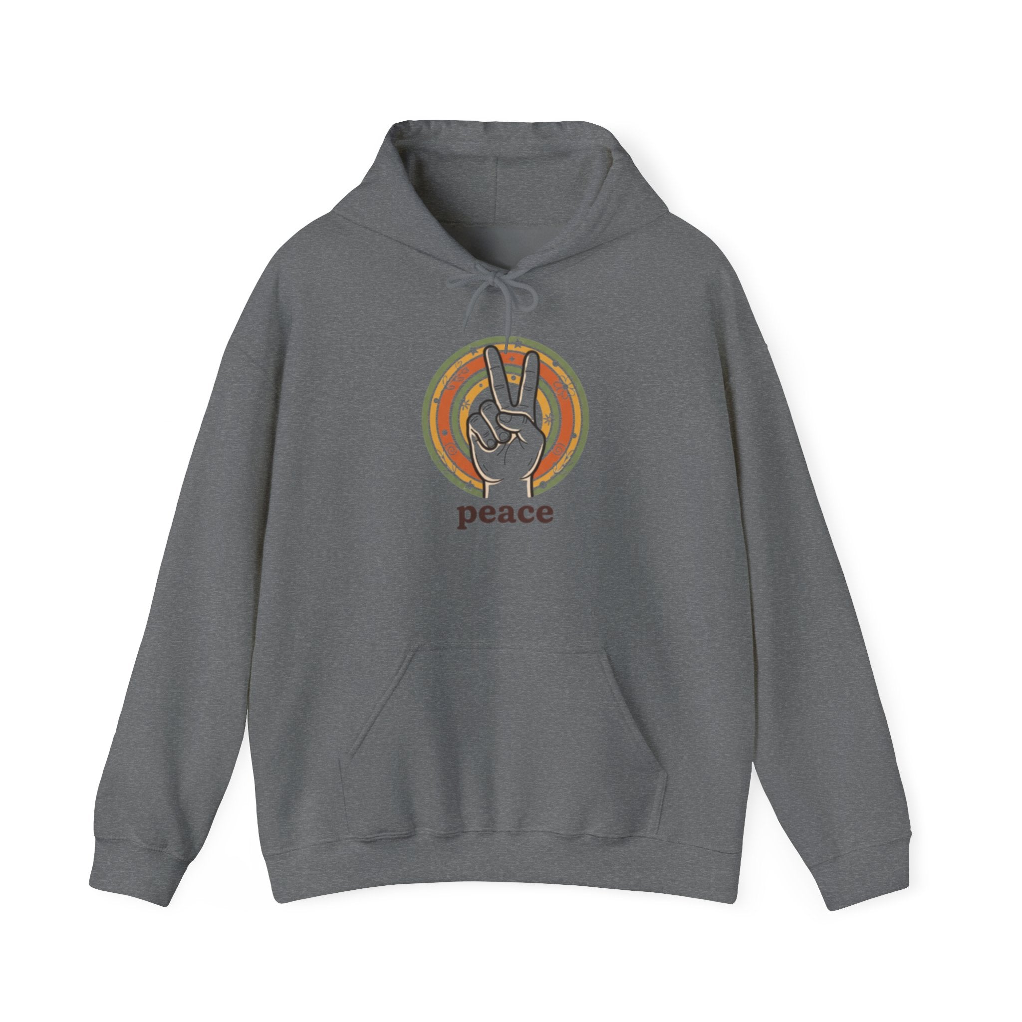 Peace Sign Hoodie — Retro Vibe Peace Hand Graphic Sweatshirt