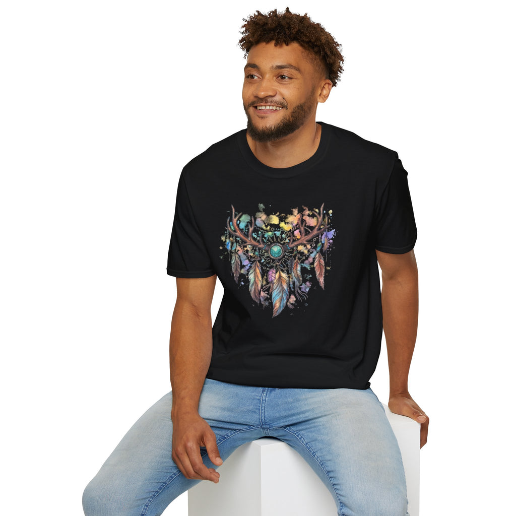 Boho Antler Dreamcatcher Watercolor T-Shirt