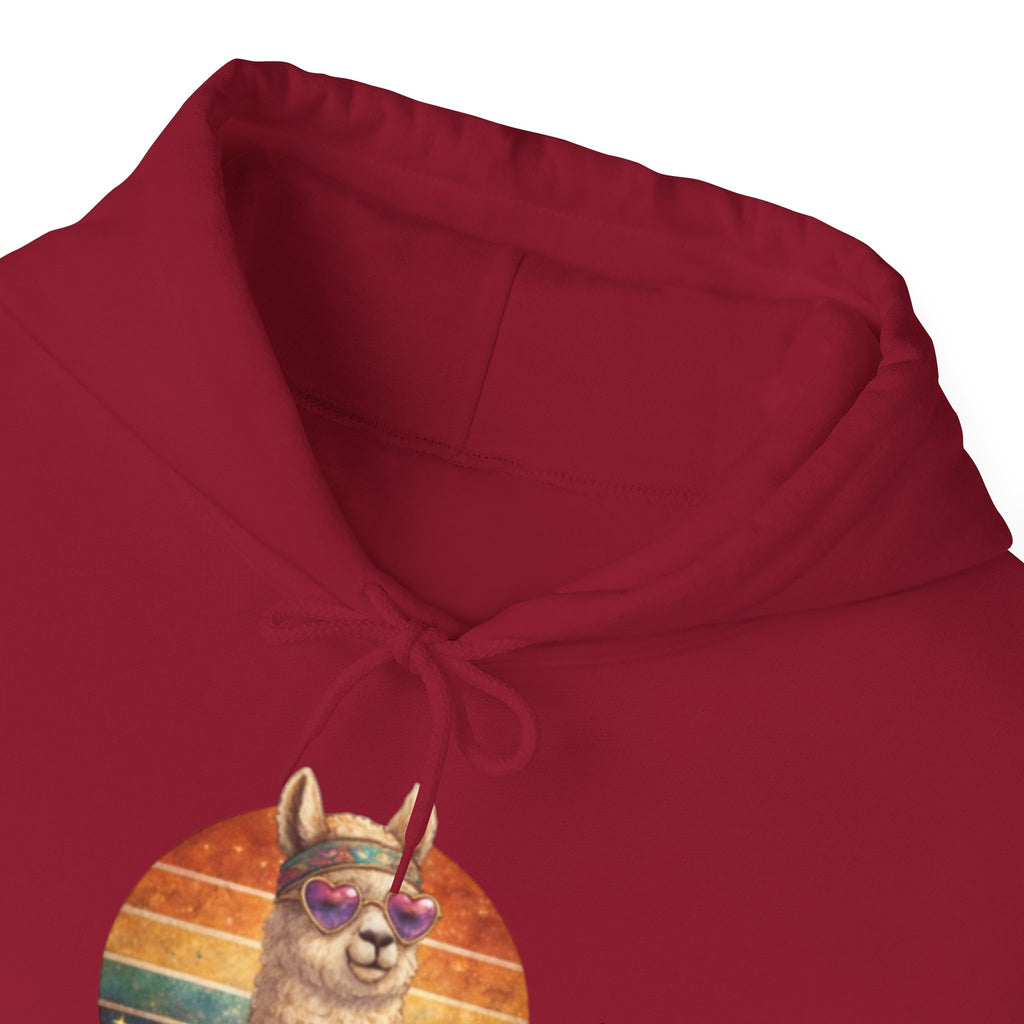 No Drama Llama Hoodie – Retro Sunset Graphic Pullover