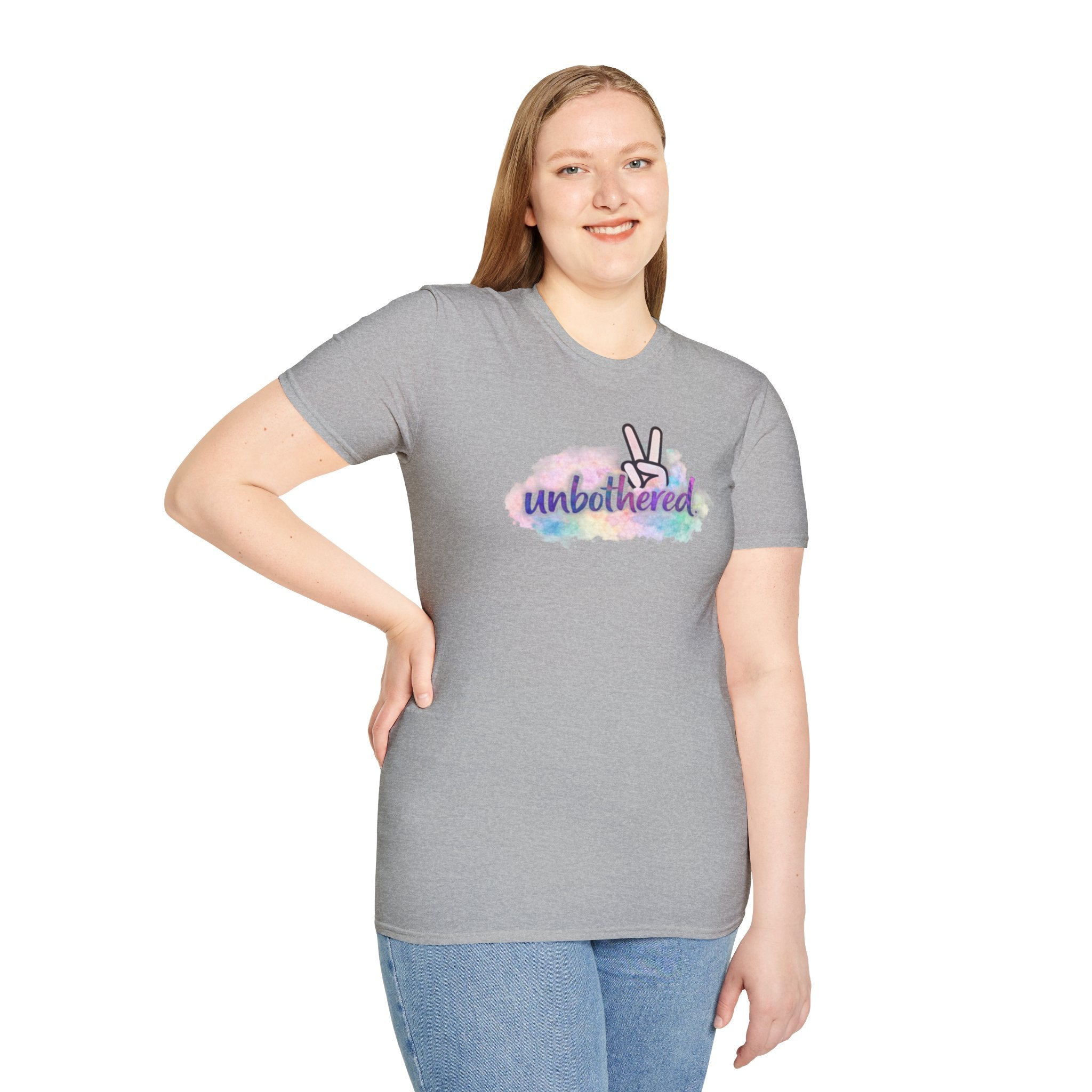 Unbothered Peace Sign T‑Shirt — Colorful Watercolor Graphic Tee