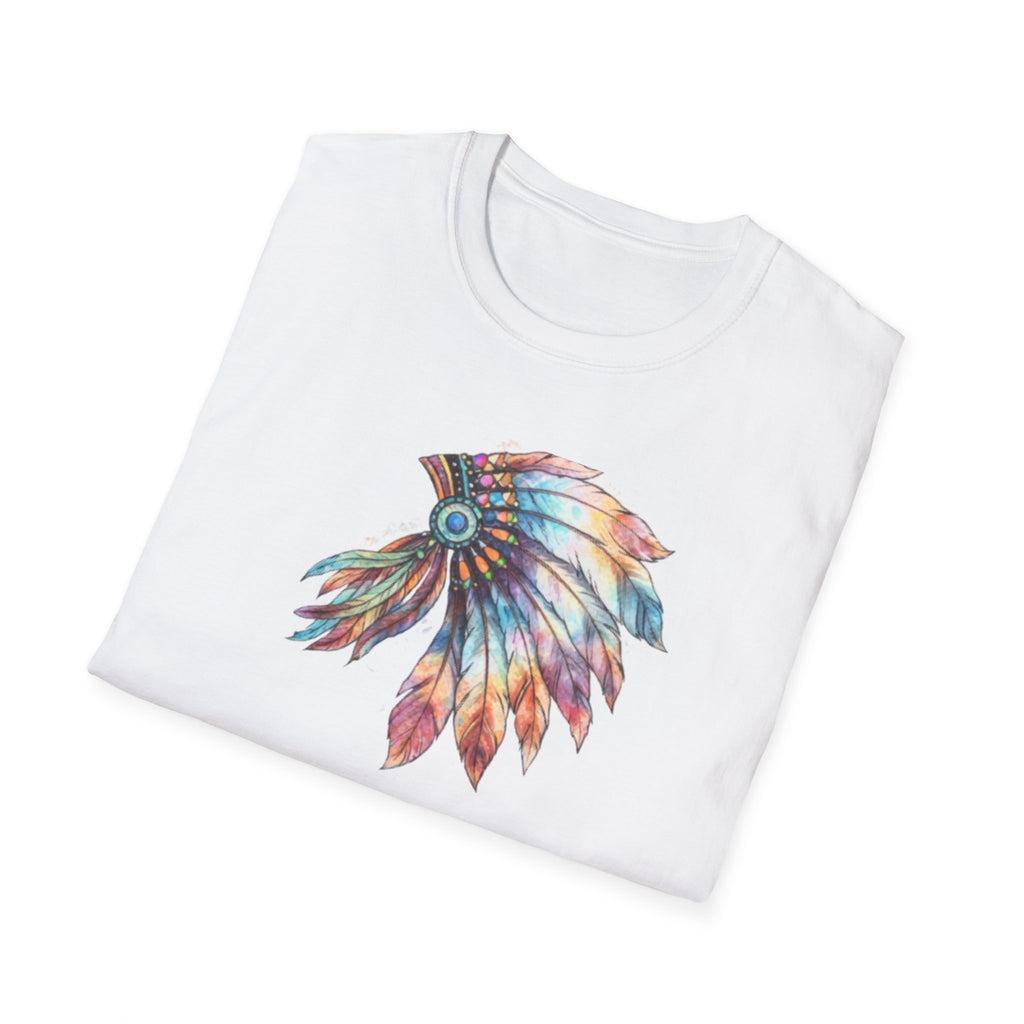 Native American Watercolor Headdress T-Shirt