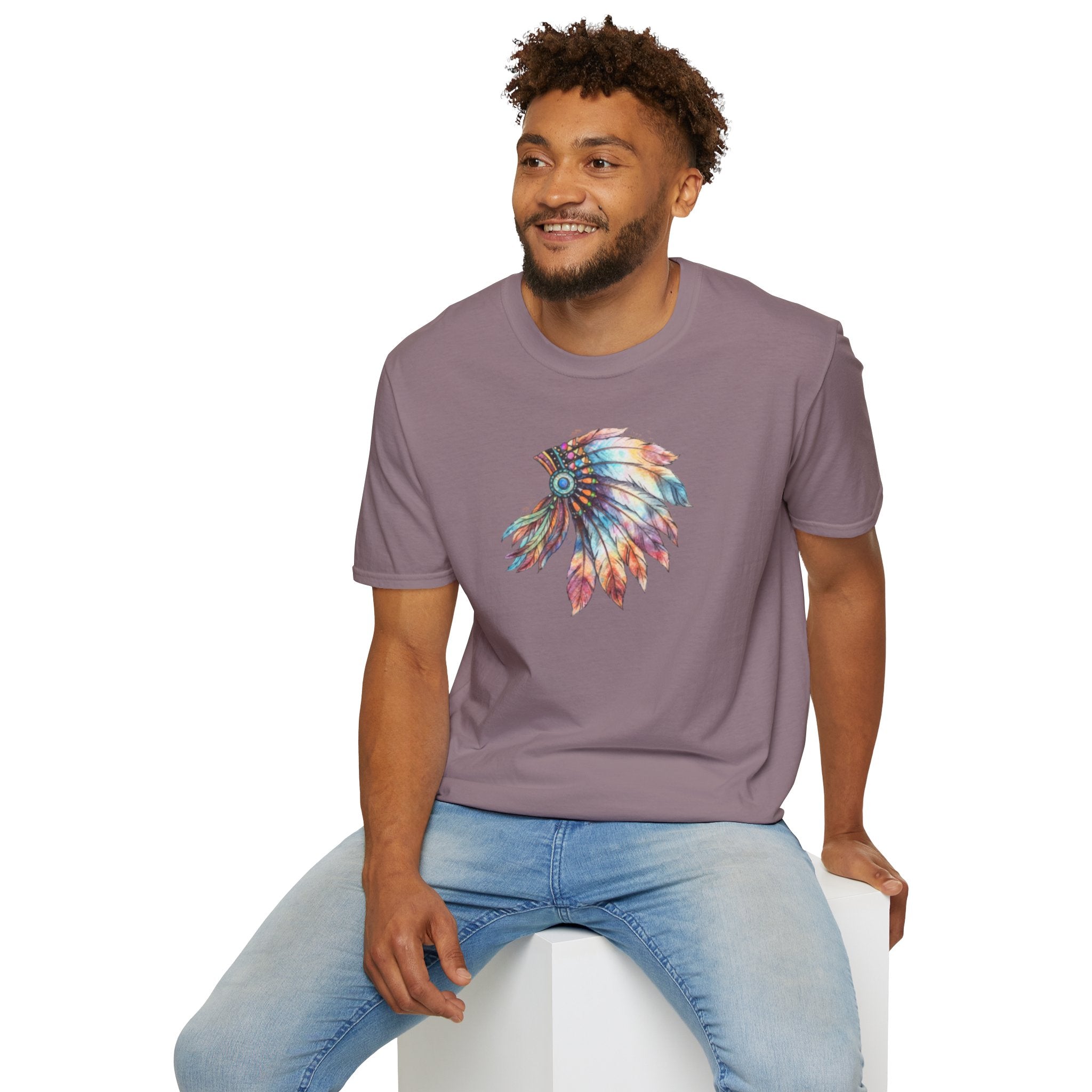 Native American Watercolor Headdress T-Shirt