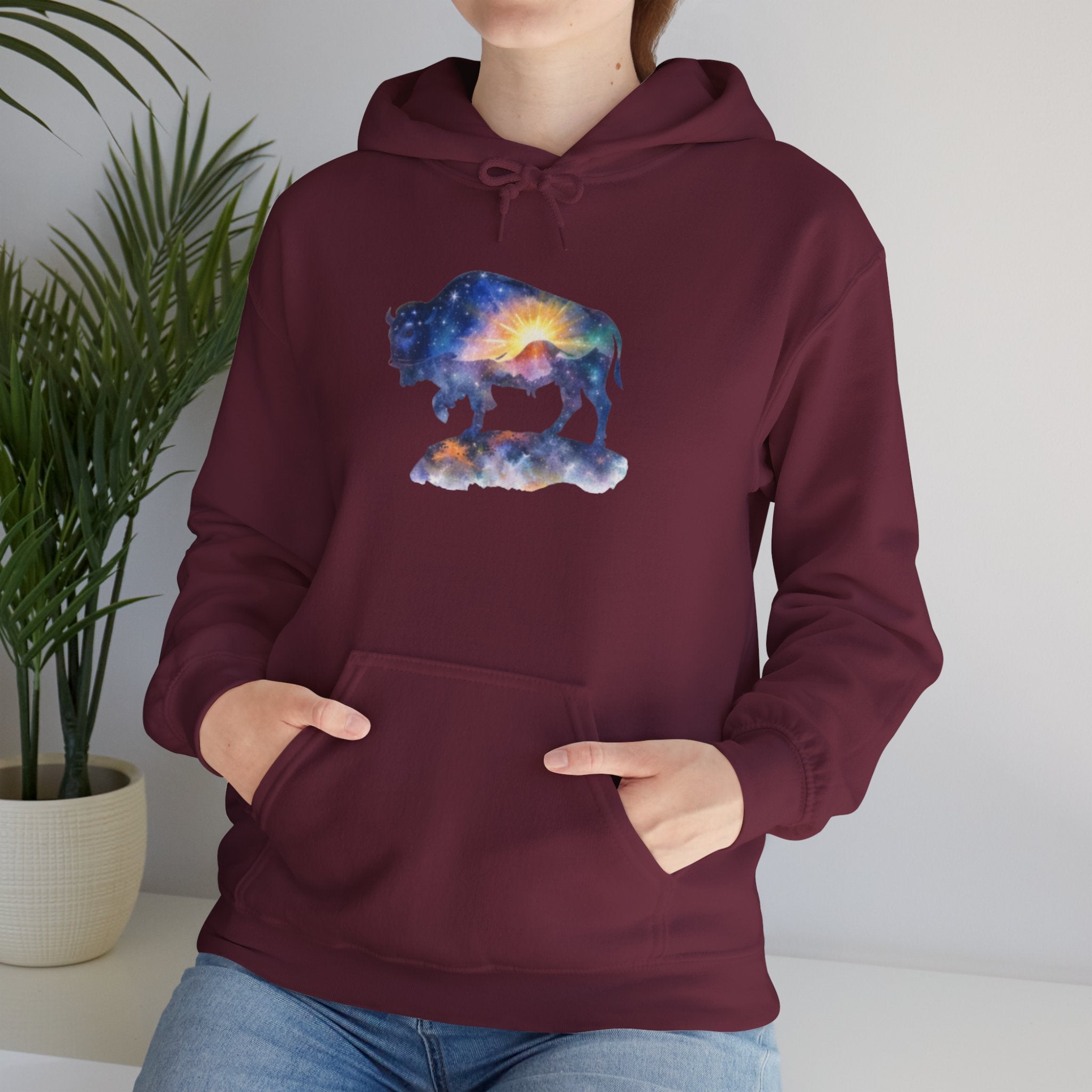 Colorful Bison Graphic Pullover