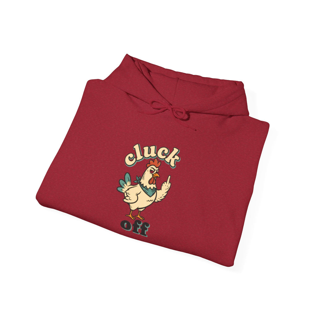 'Cluck Off' Chicken Hoodie – Funny Retro Farm Animal Pullover