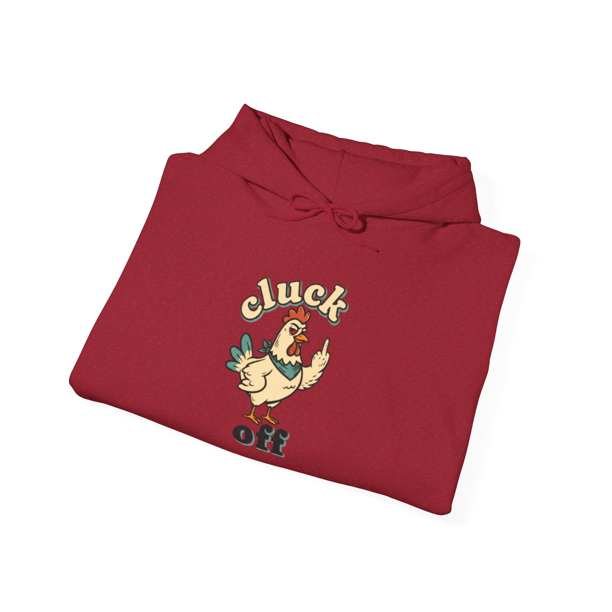 'Cluck Off' Chicken Hoodie – Funny Retro Farm Animal Pullover