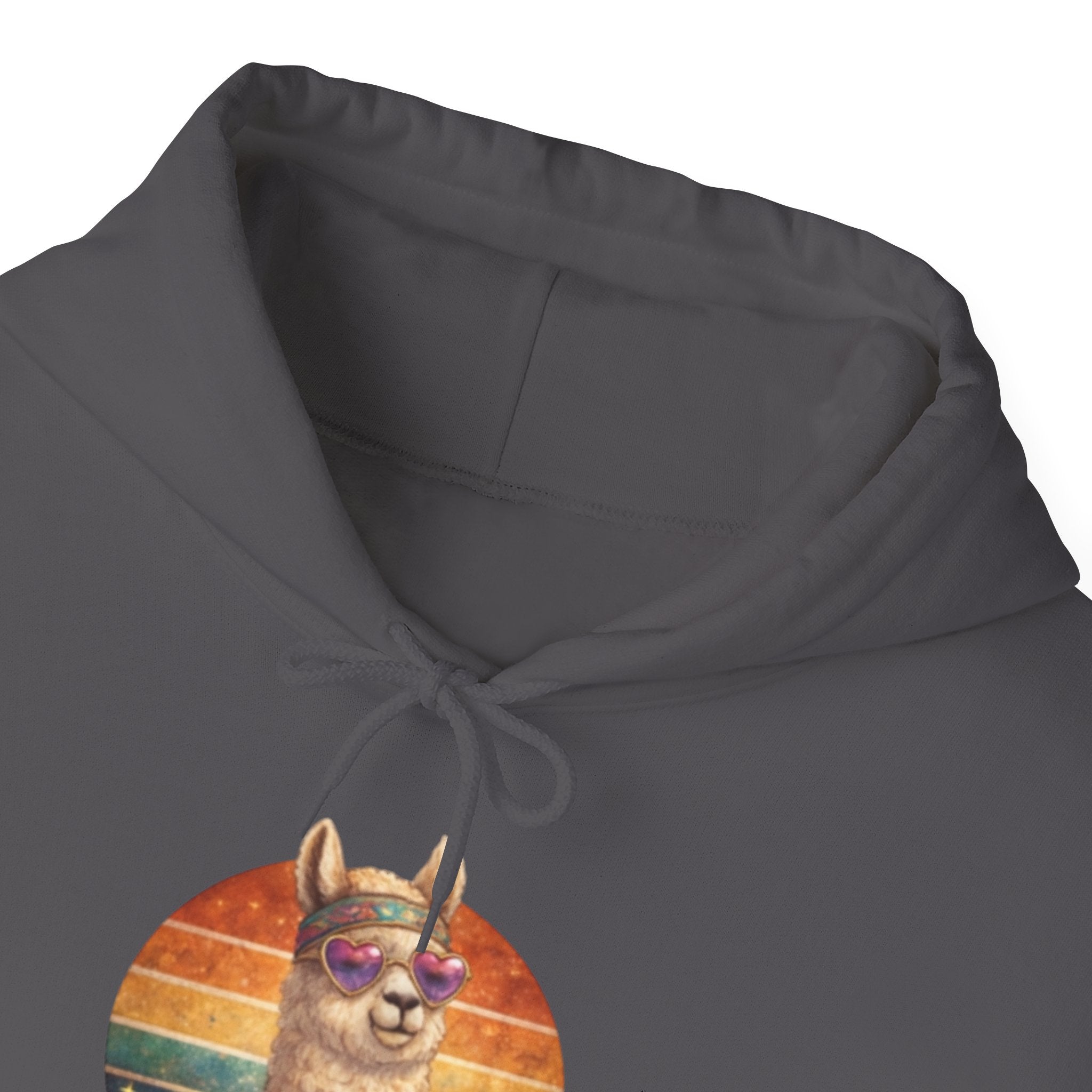 No Drama Llama Hoodie – Retro Sunset Graphic Pullover