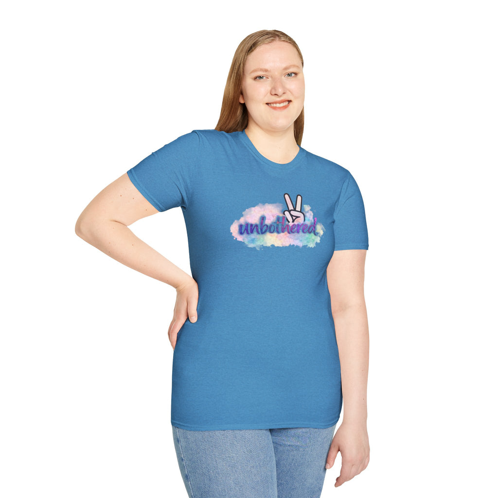 Unbothered Peace Sign T‑Shirt — Colorful Watercolor Graphic Tee