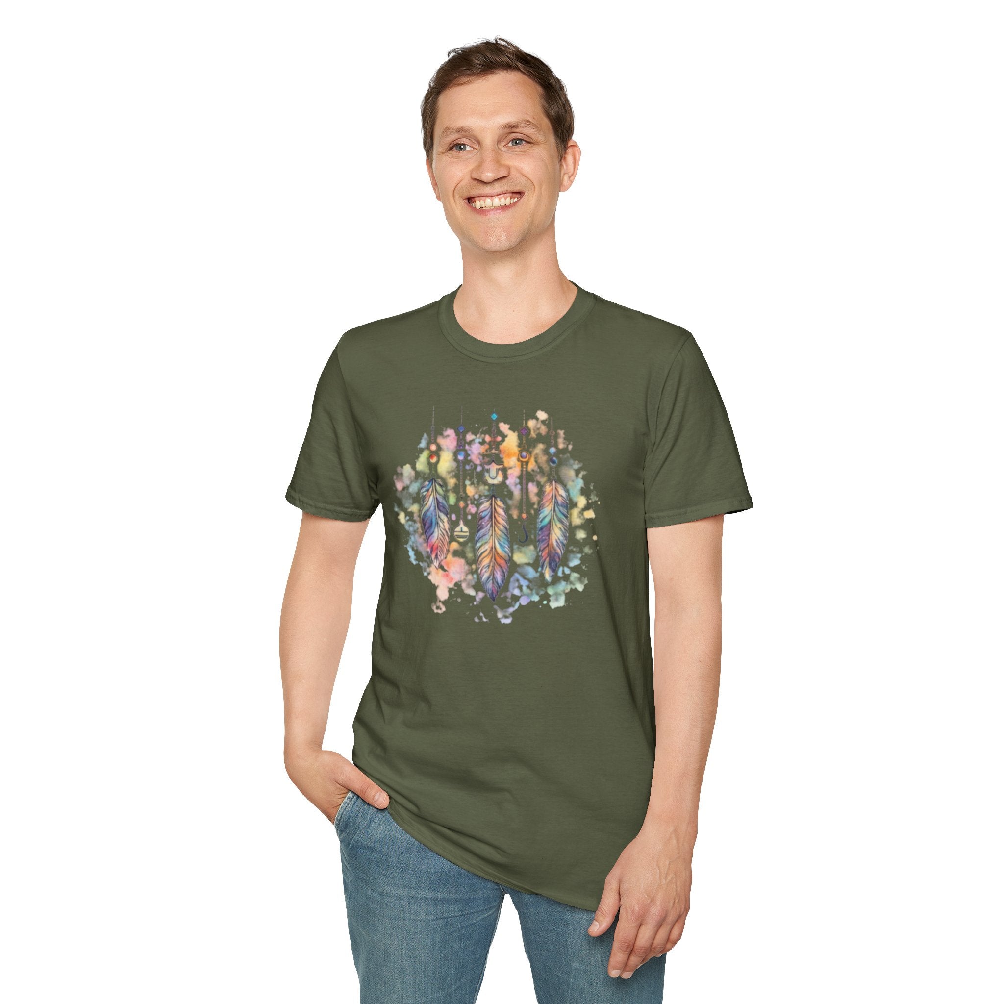 Watercolor Dreamcatcher T-Shirt — Boho Feather Graphic Tee