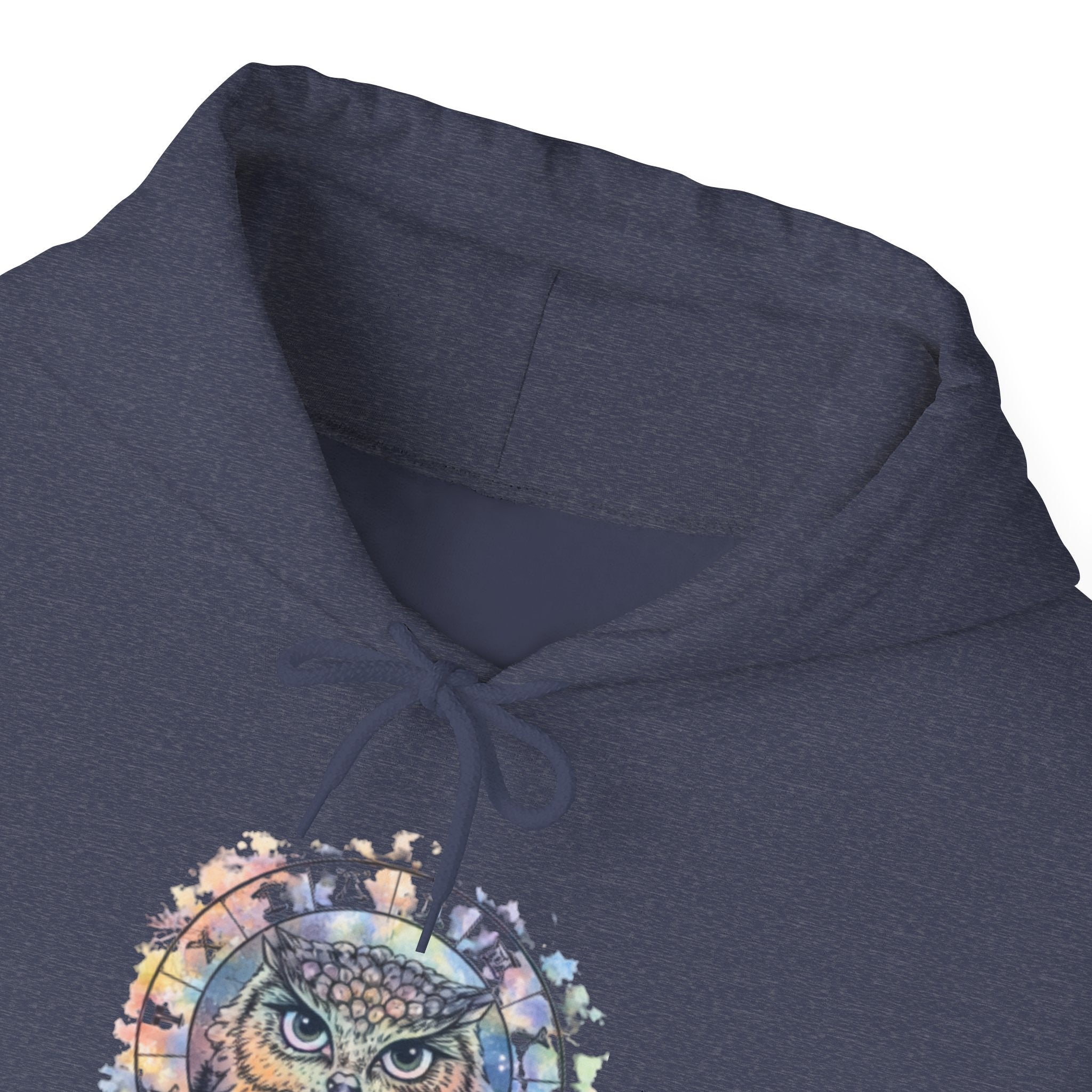 Owl Mandala Hoodie — Colorful Spiritual Owl Graphic Sweatshirt