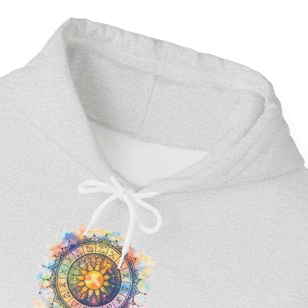 Astrology Compass Hoodie — Boho Tie-Dye Mandala Graphic
