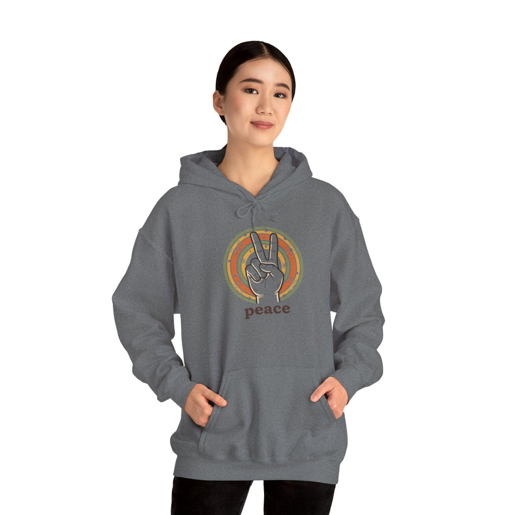 Peace Sign Hoodie — Retro Vibe Peace Hand Graphic Sweatshirt