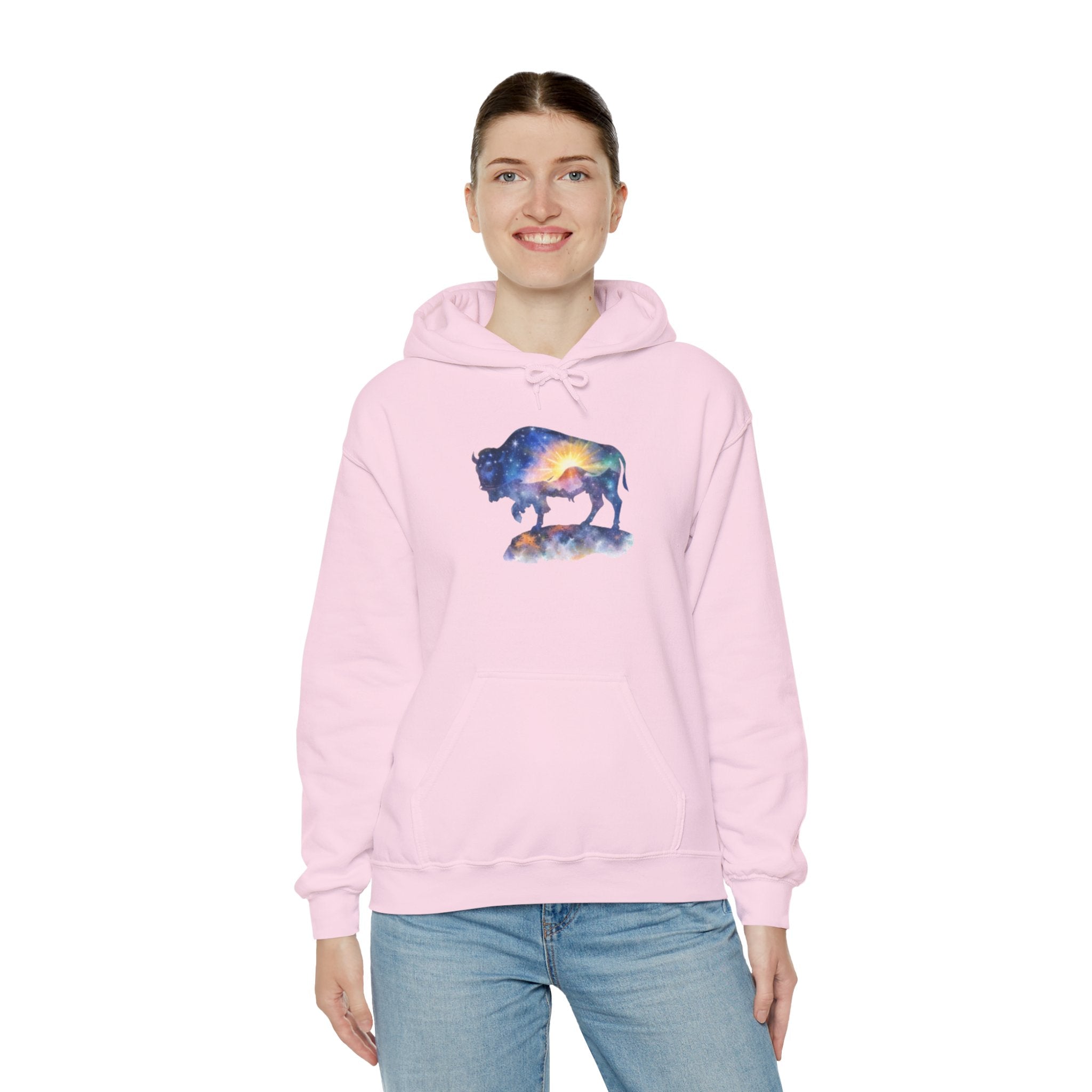 Colorful Bison Graphic Pullover