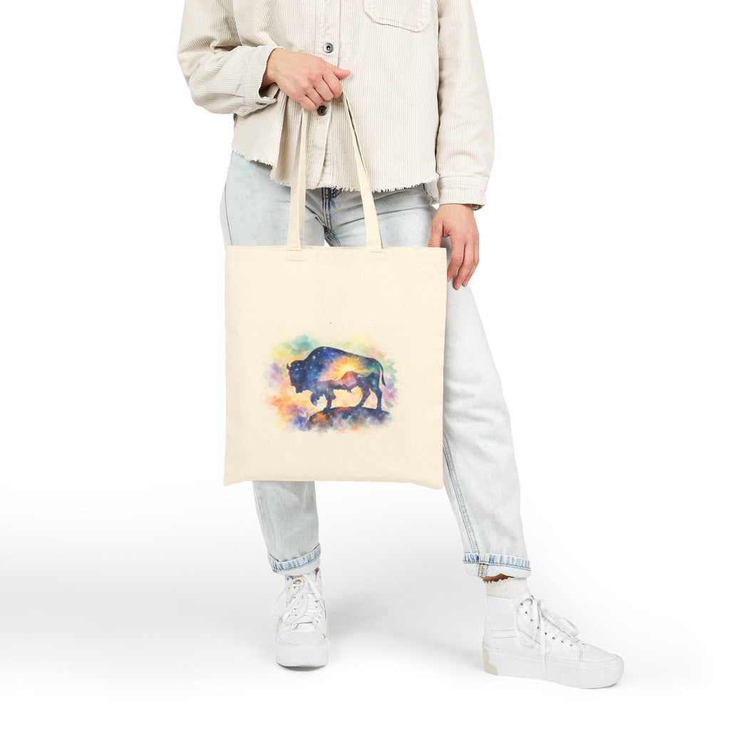 Watercolor Bison Print, Eco-Friendly Grocery & Everyday Shopper