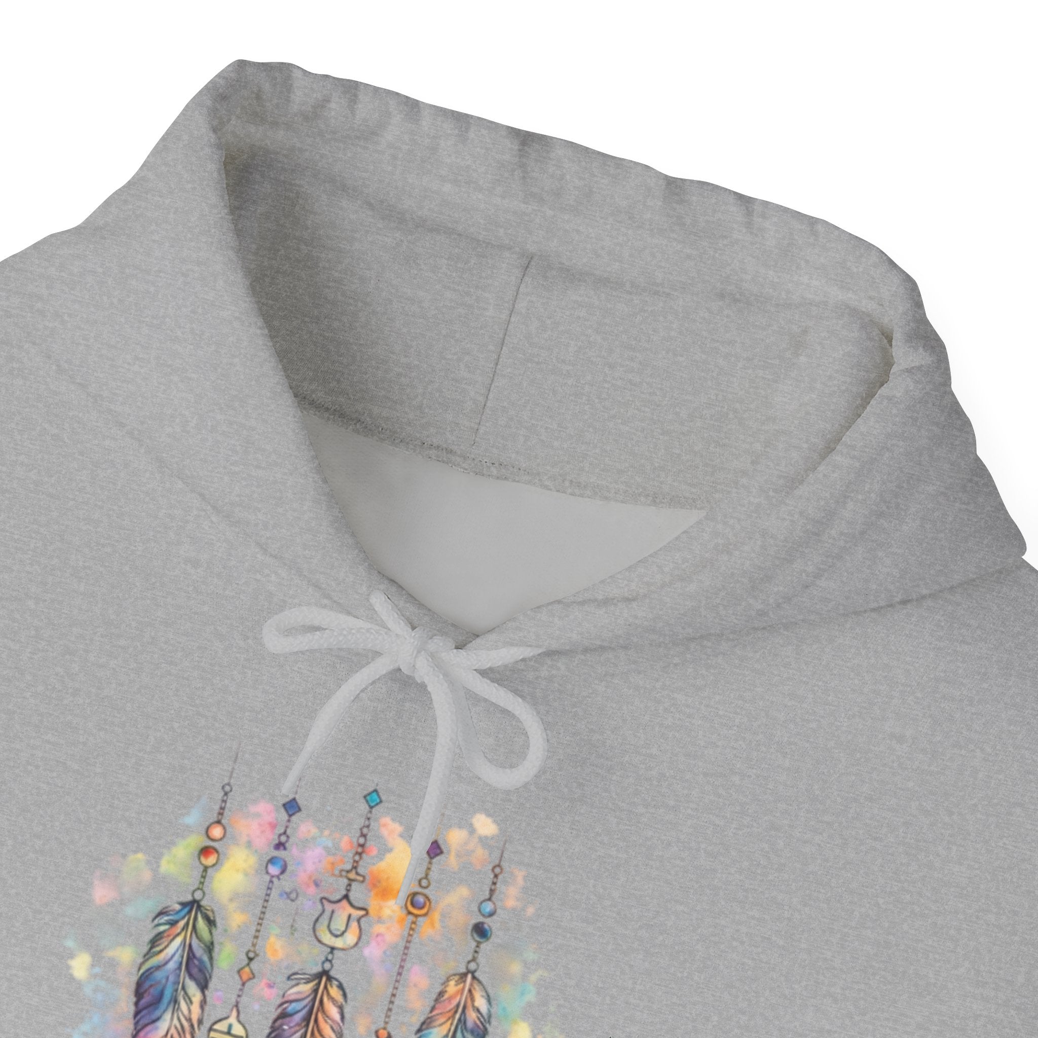 Boho Feather Dreamcatcher Hoodie — Watercolor Tribal Feathers Pullover