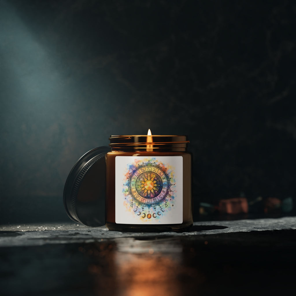 Zodiac Moon Mandala Soy Scented Candle (Multiple Sizes)